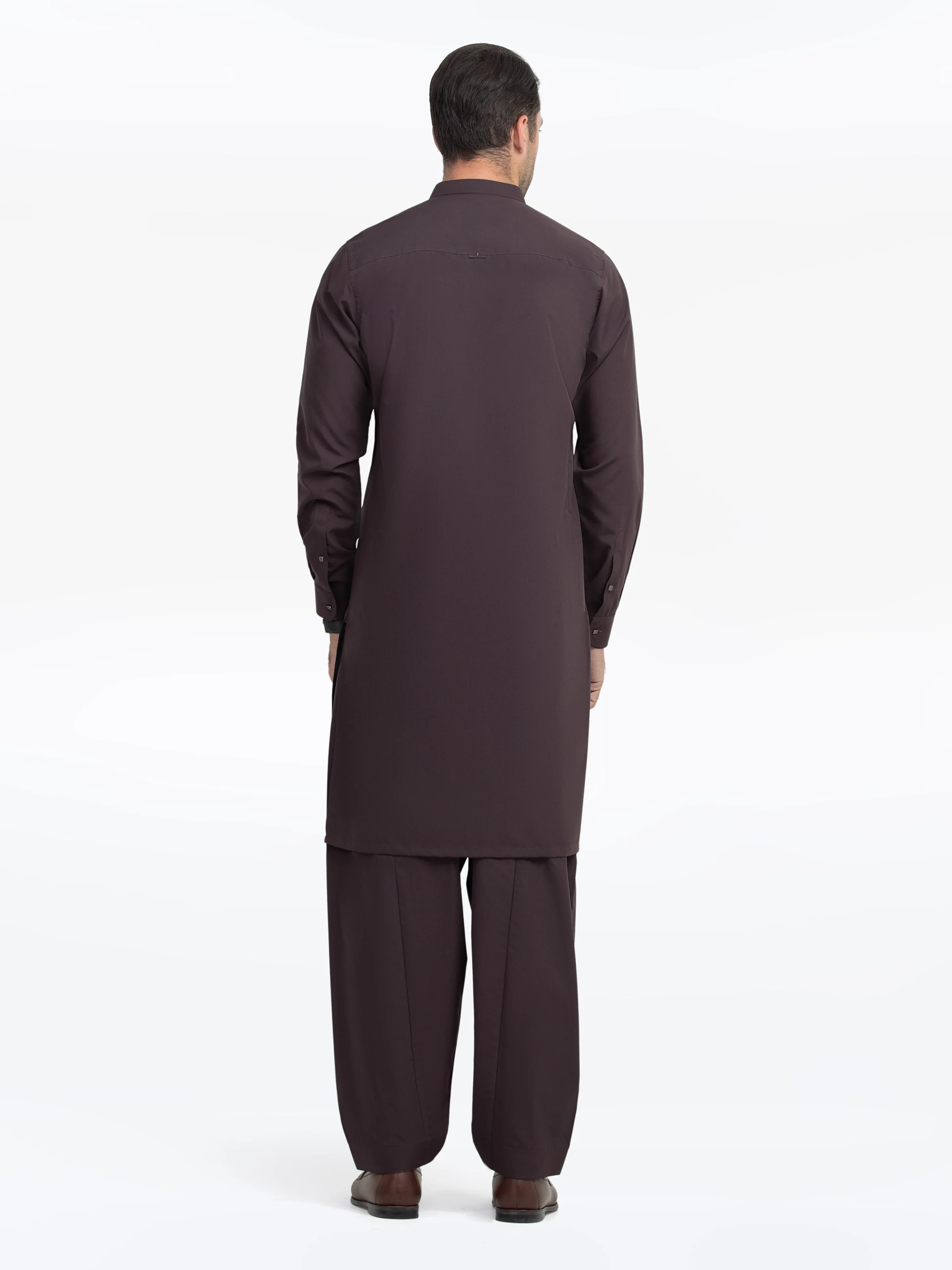 Men's Plum Shalwar Kameez - EMTKST5-99539 - Image 5