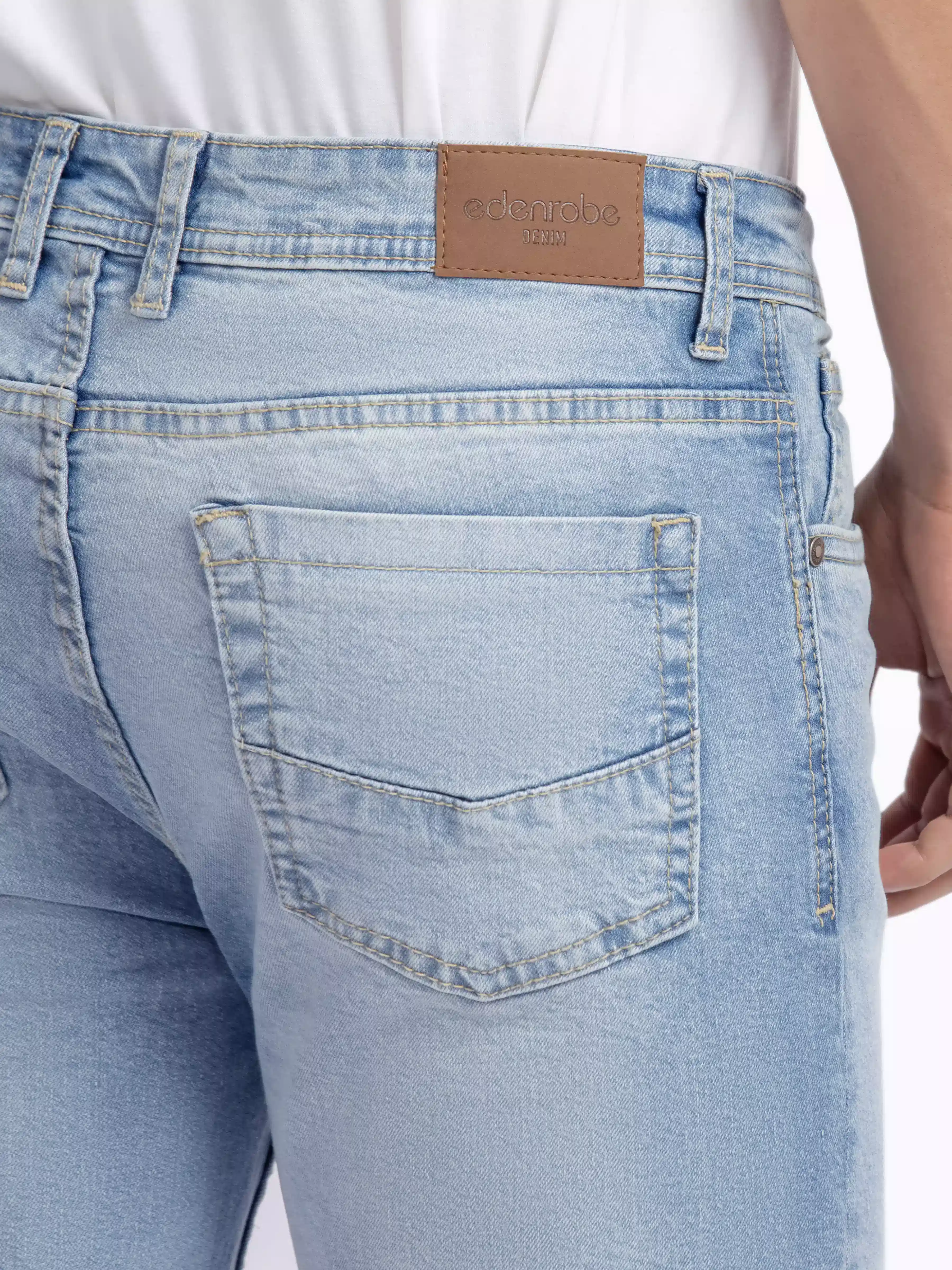 Men's Powder Blue Denim Pant - EMBPD24-008 - Image 4