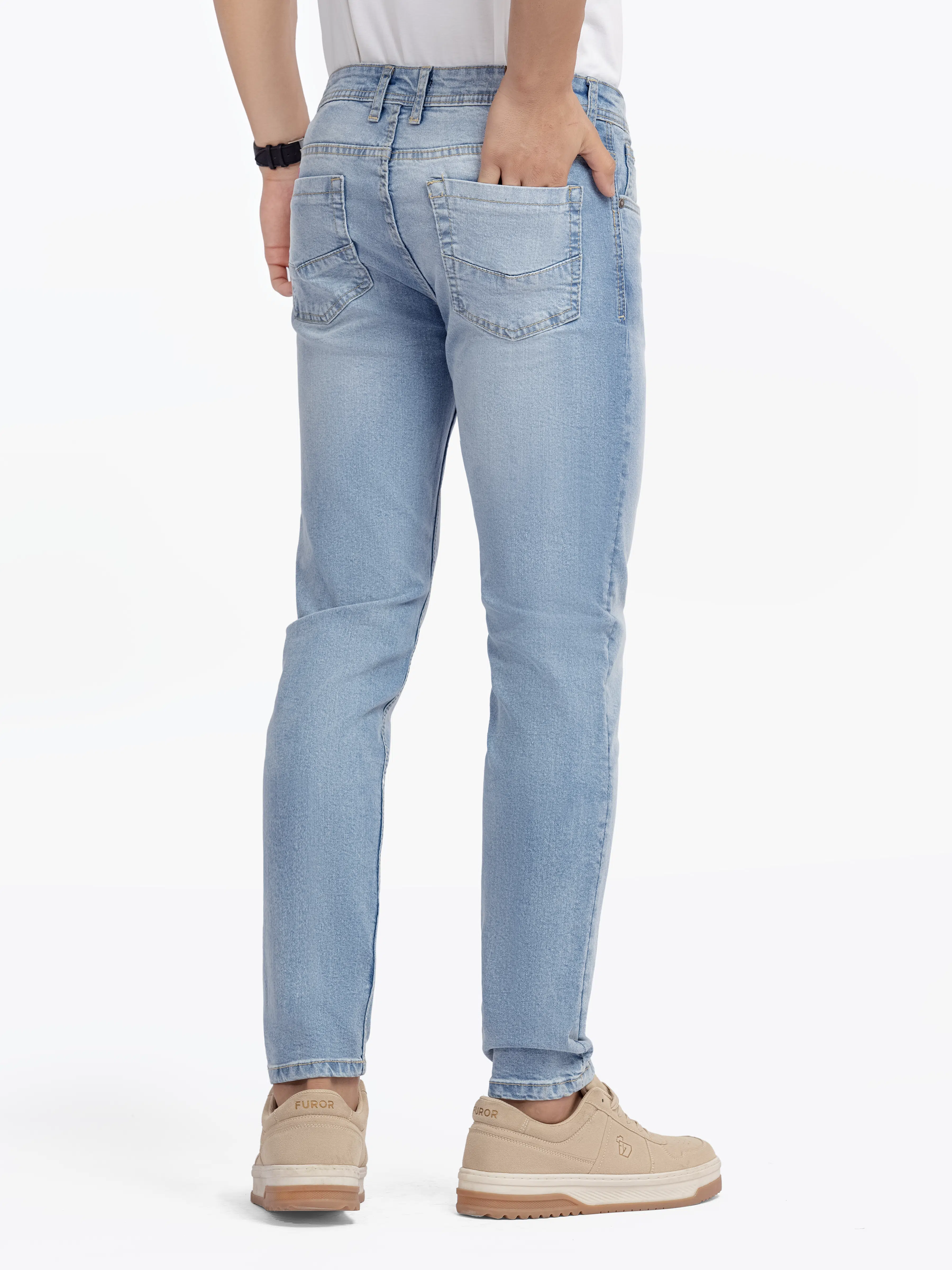 Men's Powder Blue Denim Pant - EMBPD24-008 - Image 6