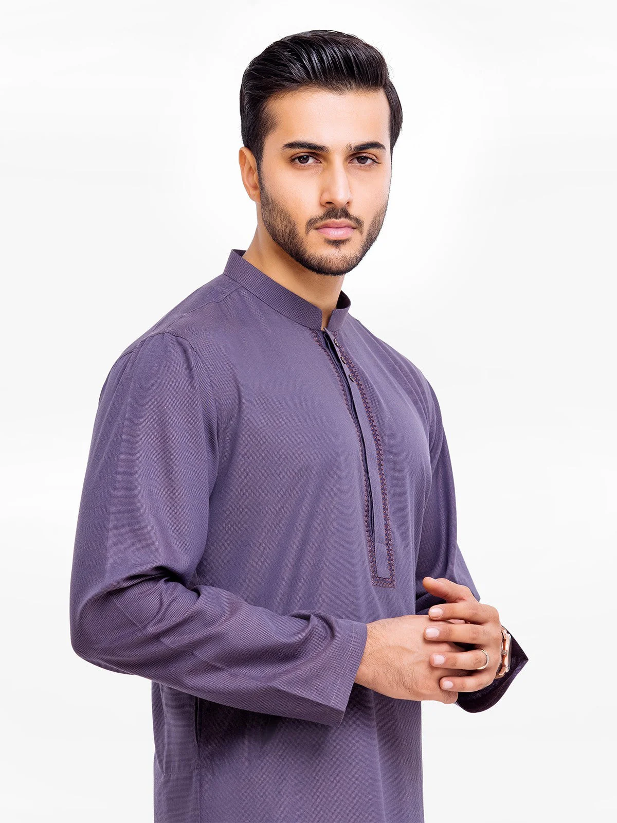 Men's Purple Kurta - EMTK23-99361 - Image 2
