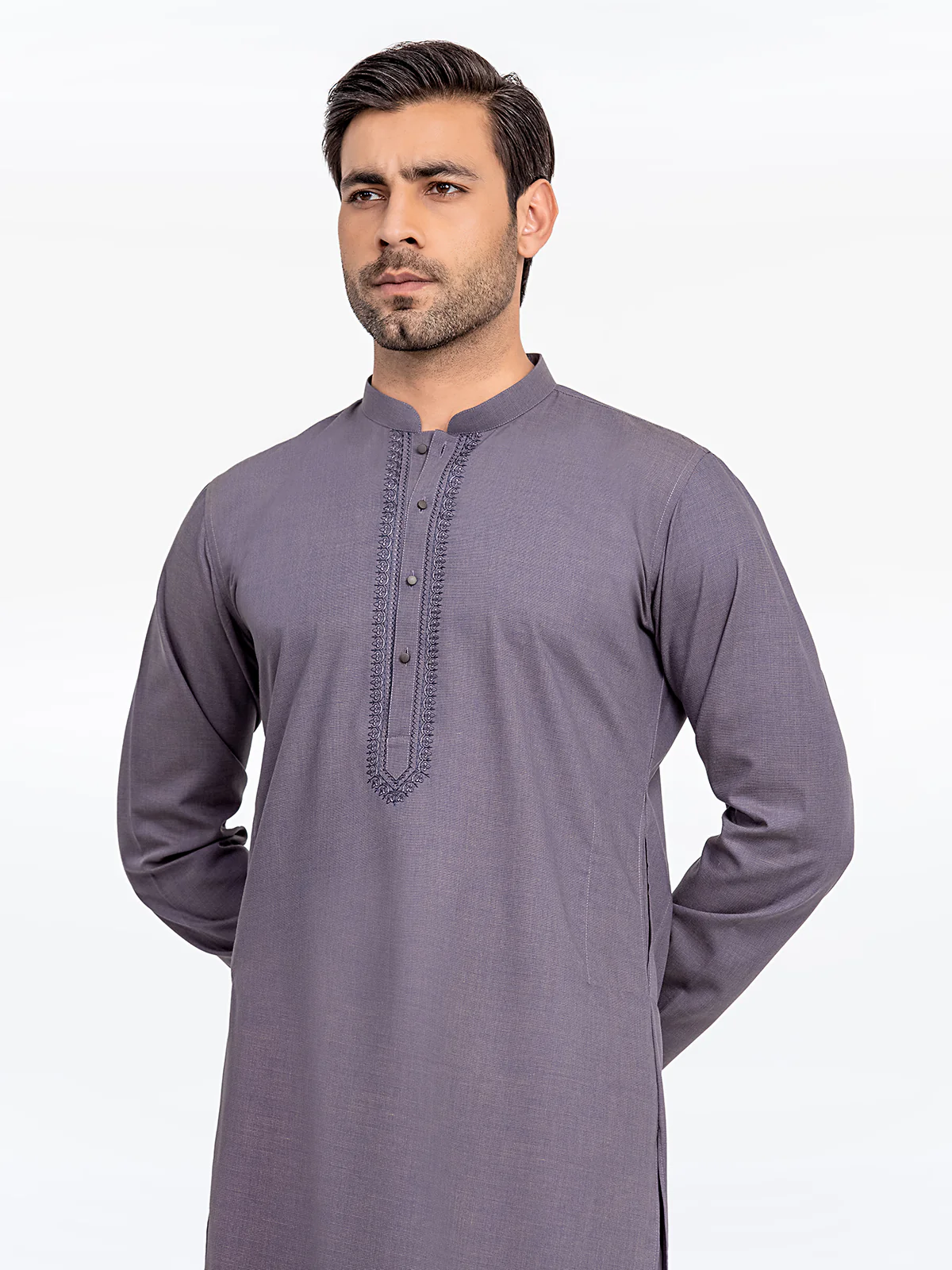 Men's Purple Kurta - EMTK24-99428 - Image 2