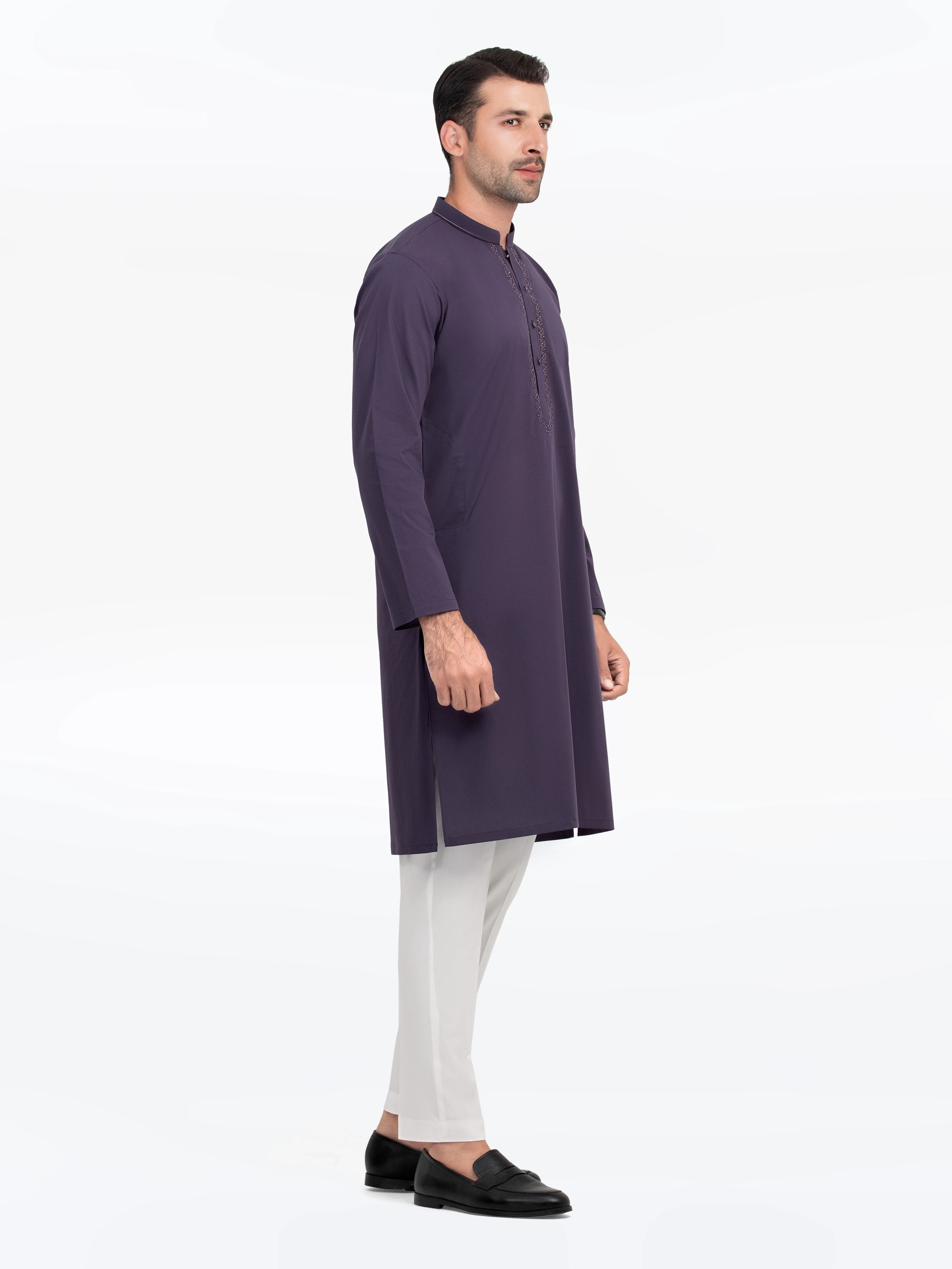 Men's Purple Kurta - EMTK5-99523 - Image 4
