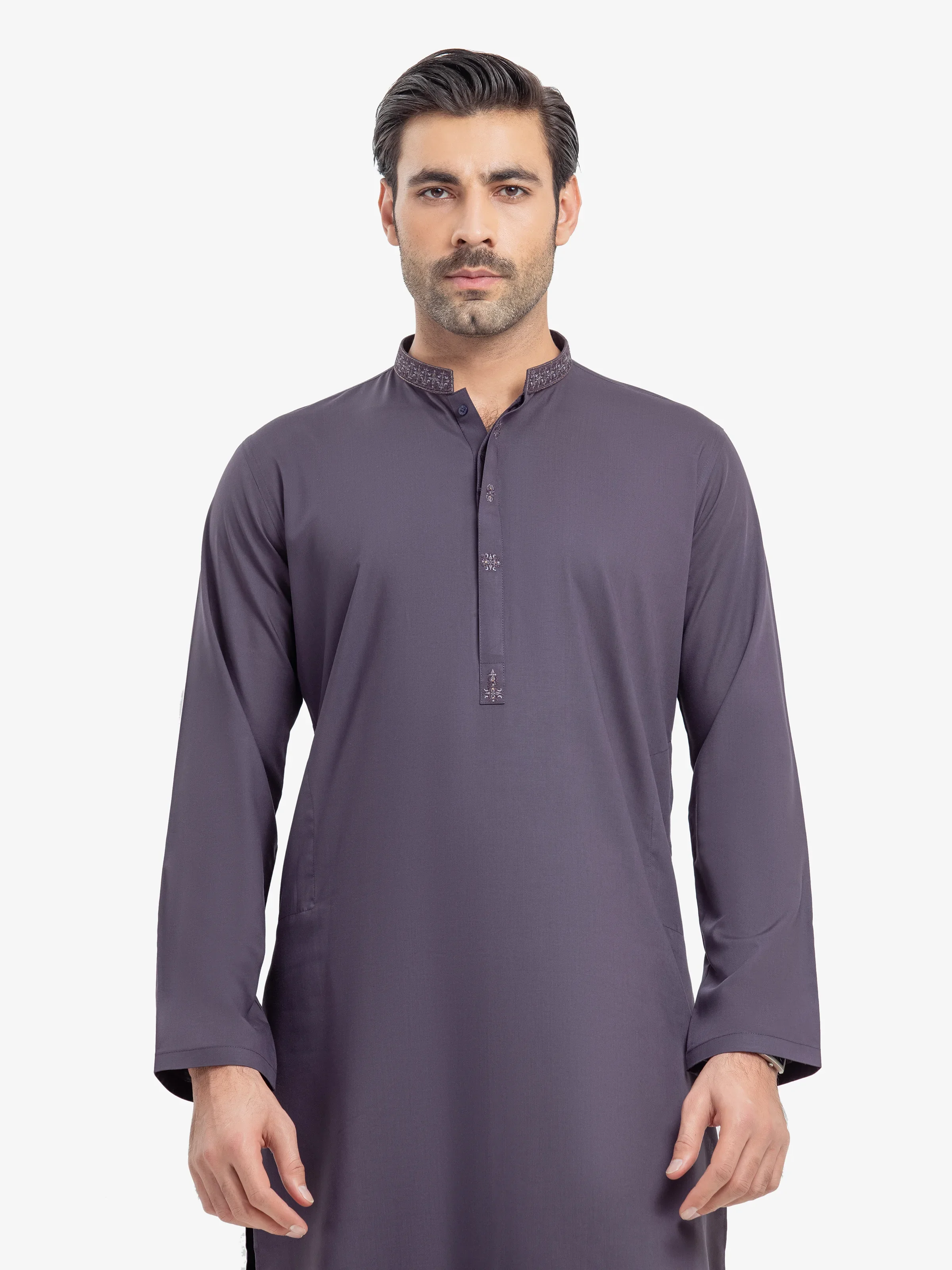 Men's Purple Shalwar Kameez - EMTKS5-41159 - Image 2