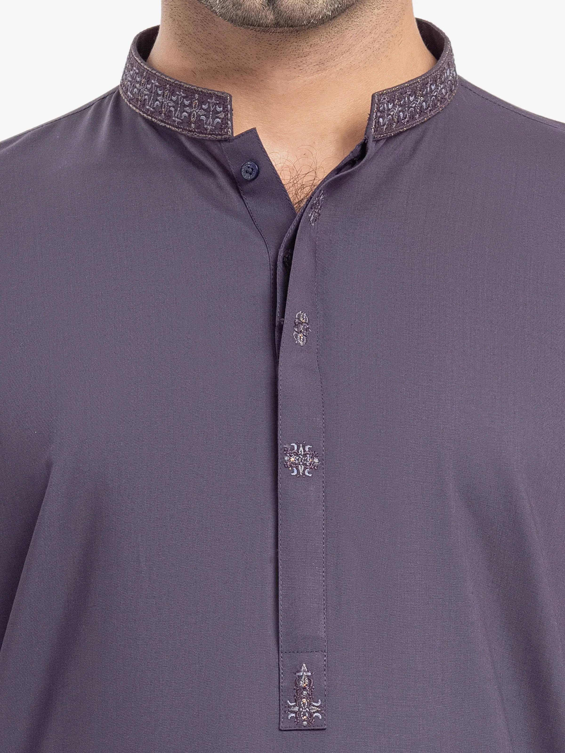 Men's Purple Shalwar Kameez - EMTKS5-41159 - Image 3