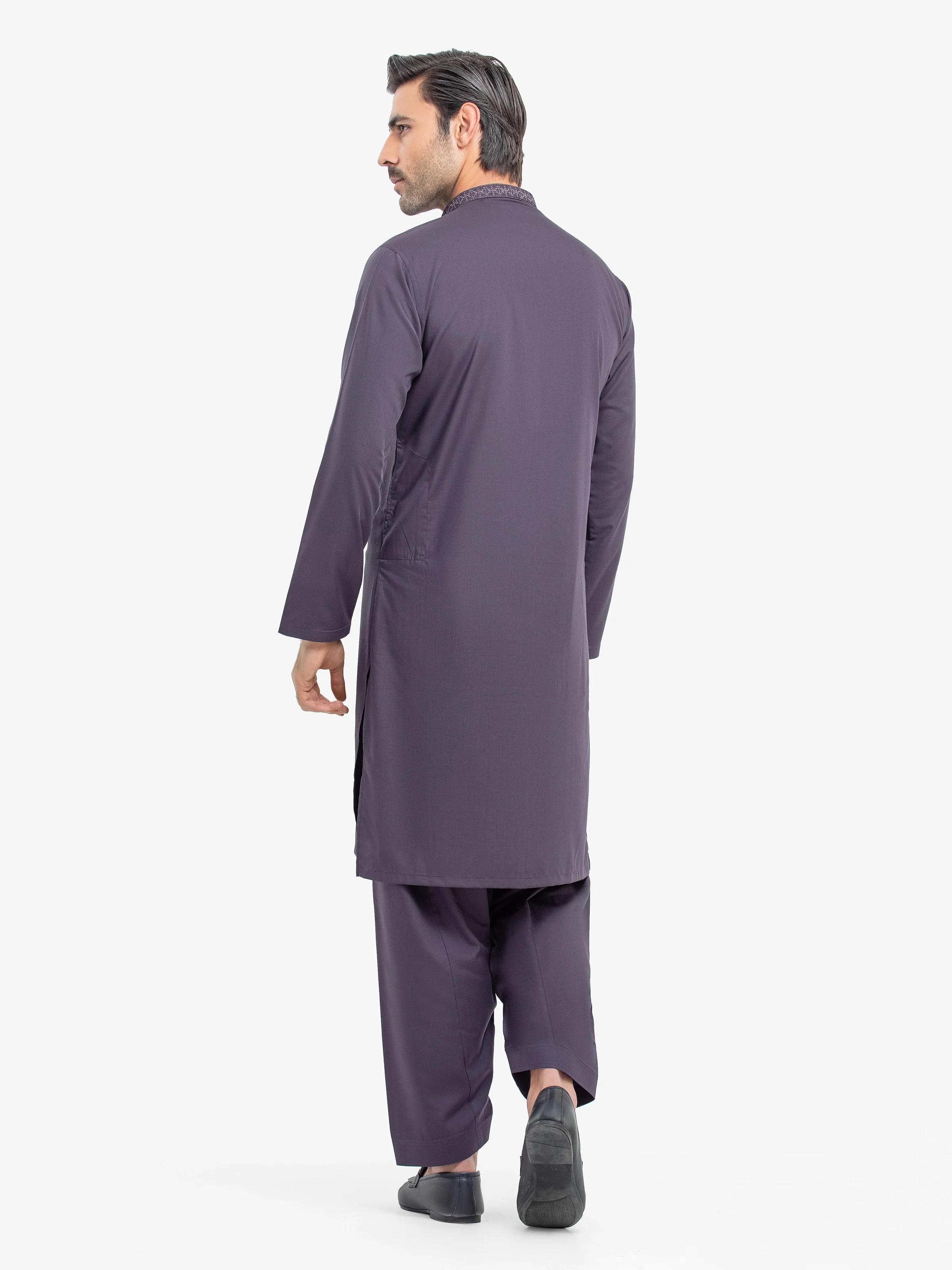 Men's Purple Shalwar Kameez - EMTKS5-41159 - Image 5