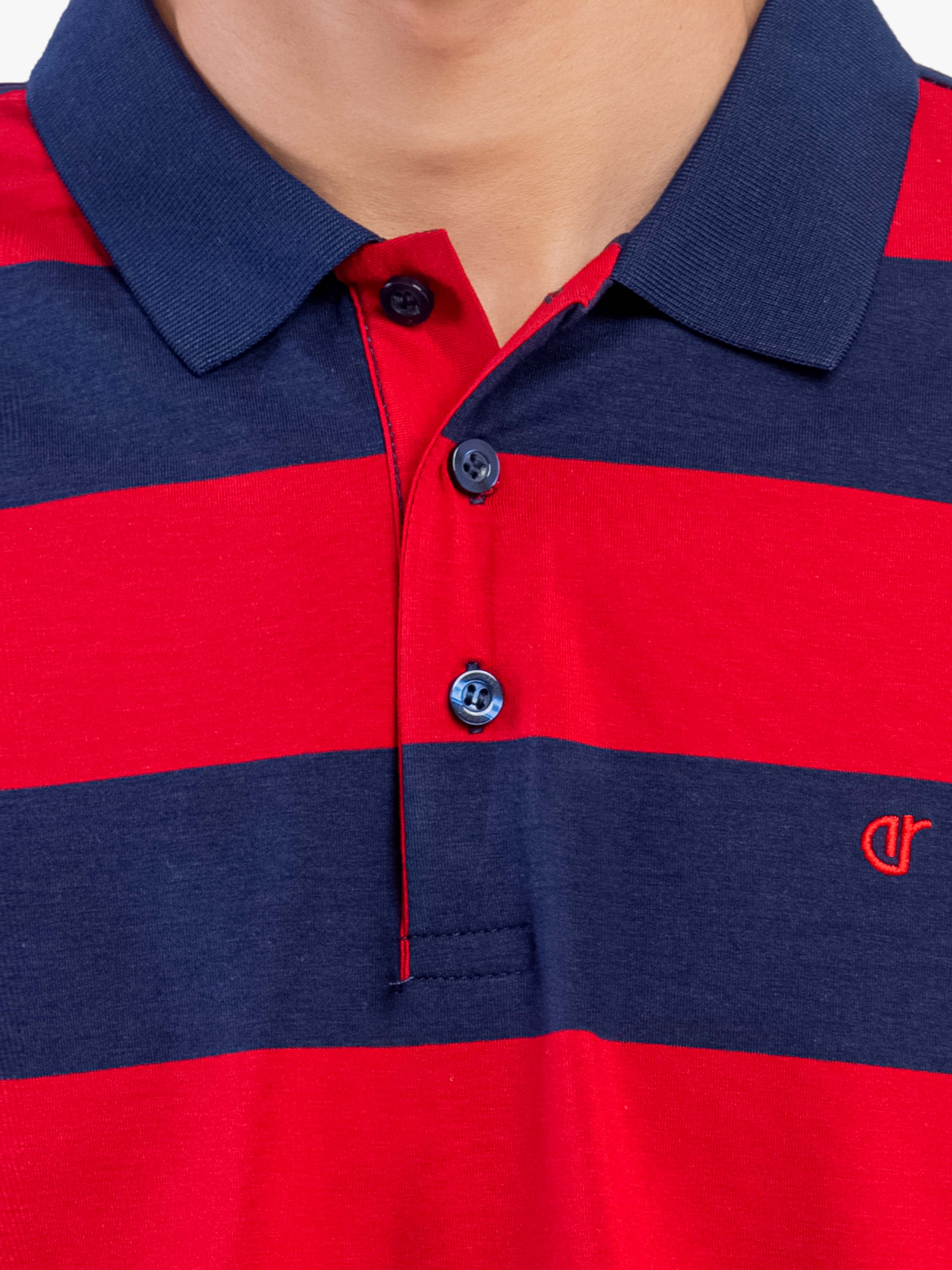 Men's Red & Blue Polo Shirt - EMTPS5-113 - Image 2