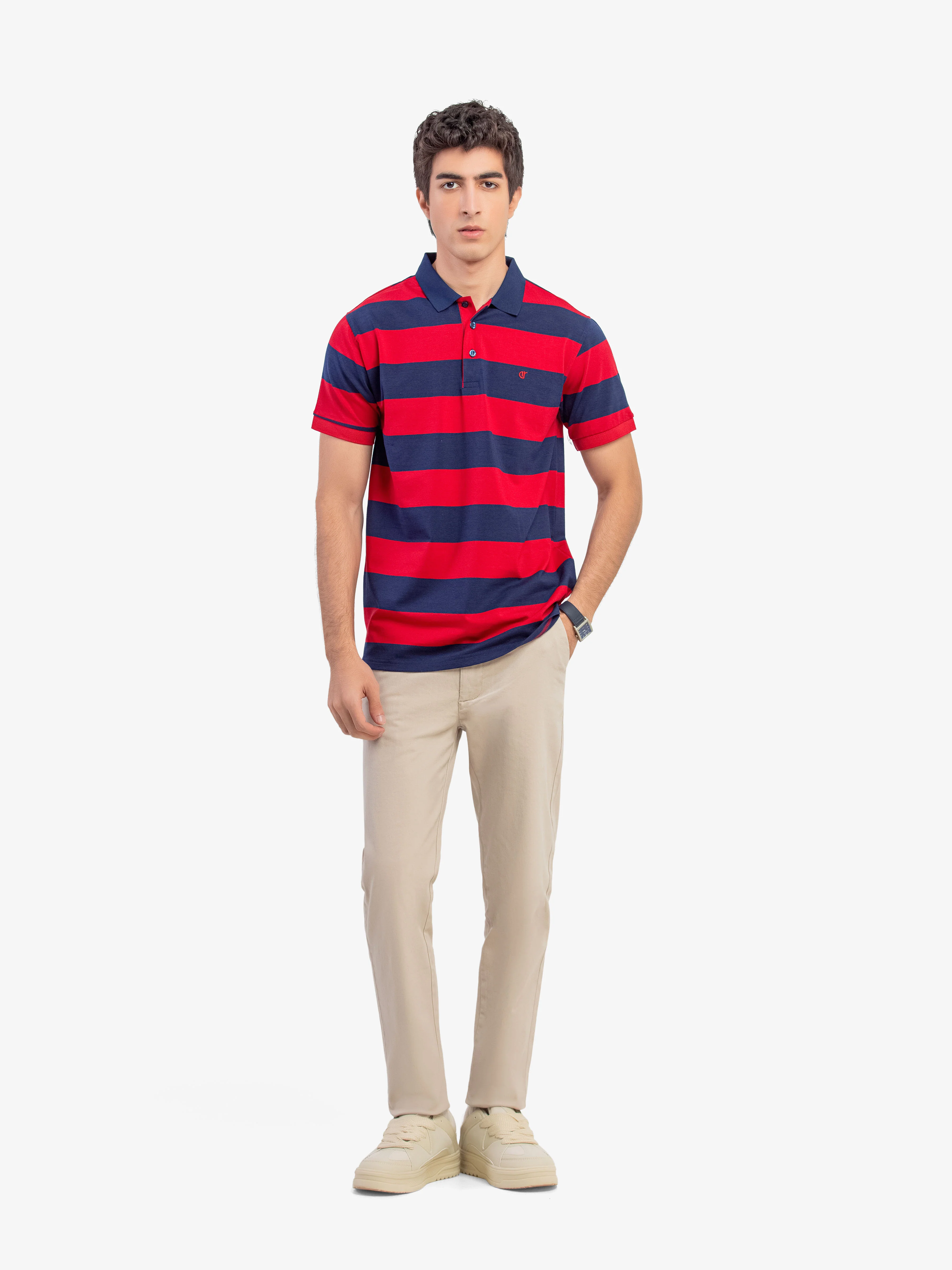 Men's Red & Blue Polo Shirt - EMTPS5-113 - Image 3