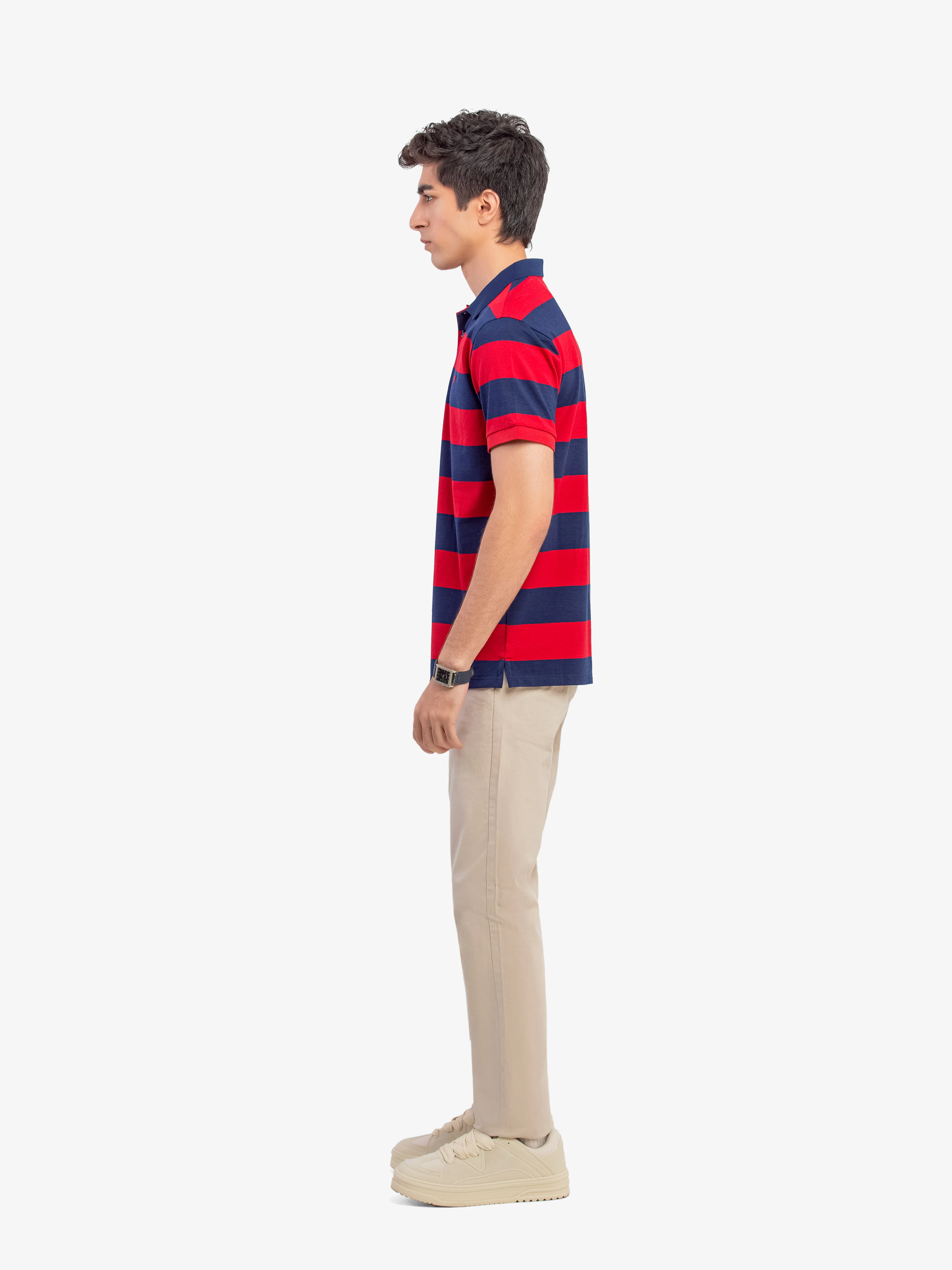 Men's Red & Blue Polo Shirt - EMTPS5-113 - Image 4