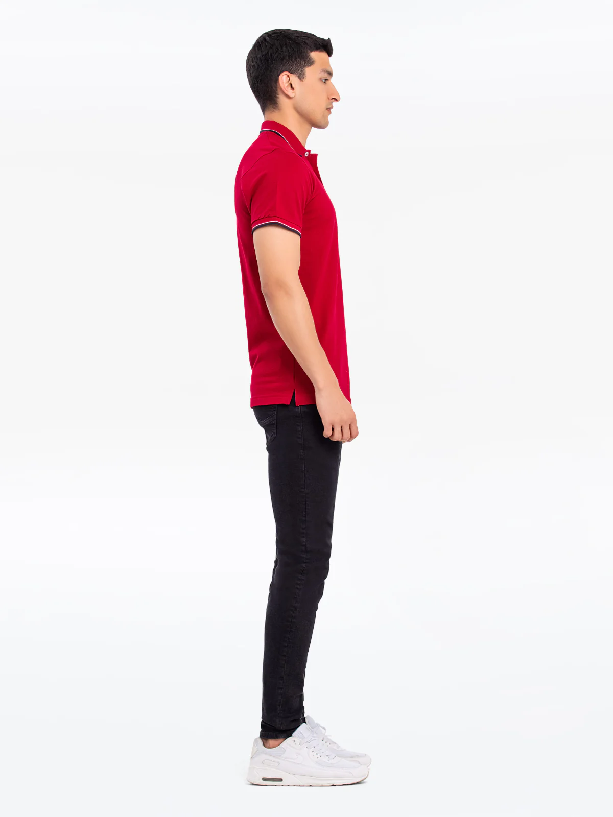 Men's Red Polo Shirt - EMTPS23-028 - Image 3