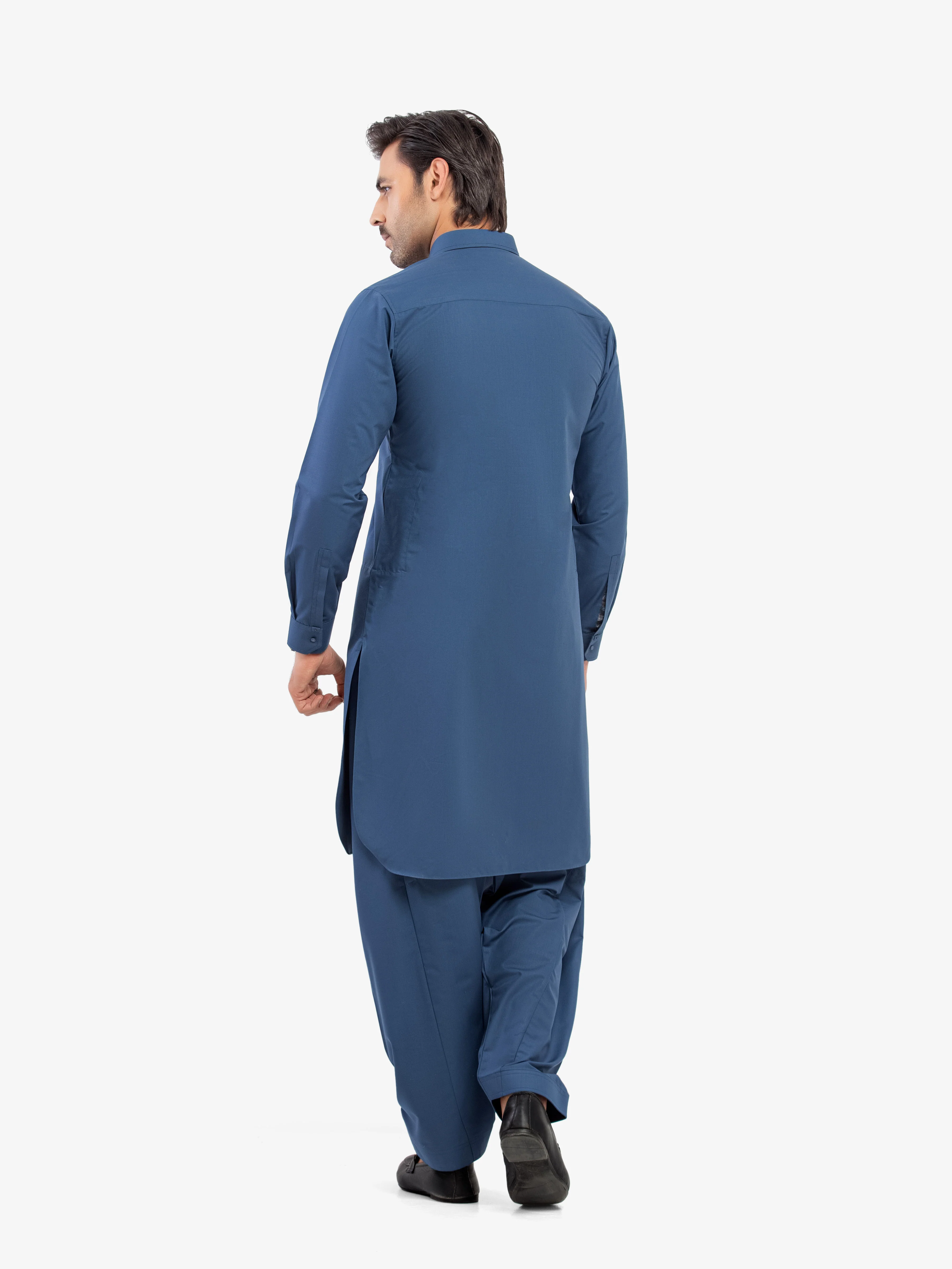 Men's Royal Blue Shalwar Kameez - EMTKST5-99599 - Image 5