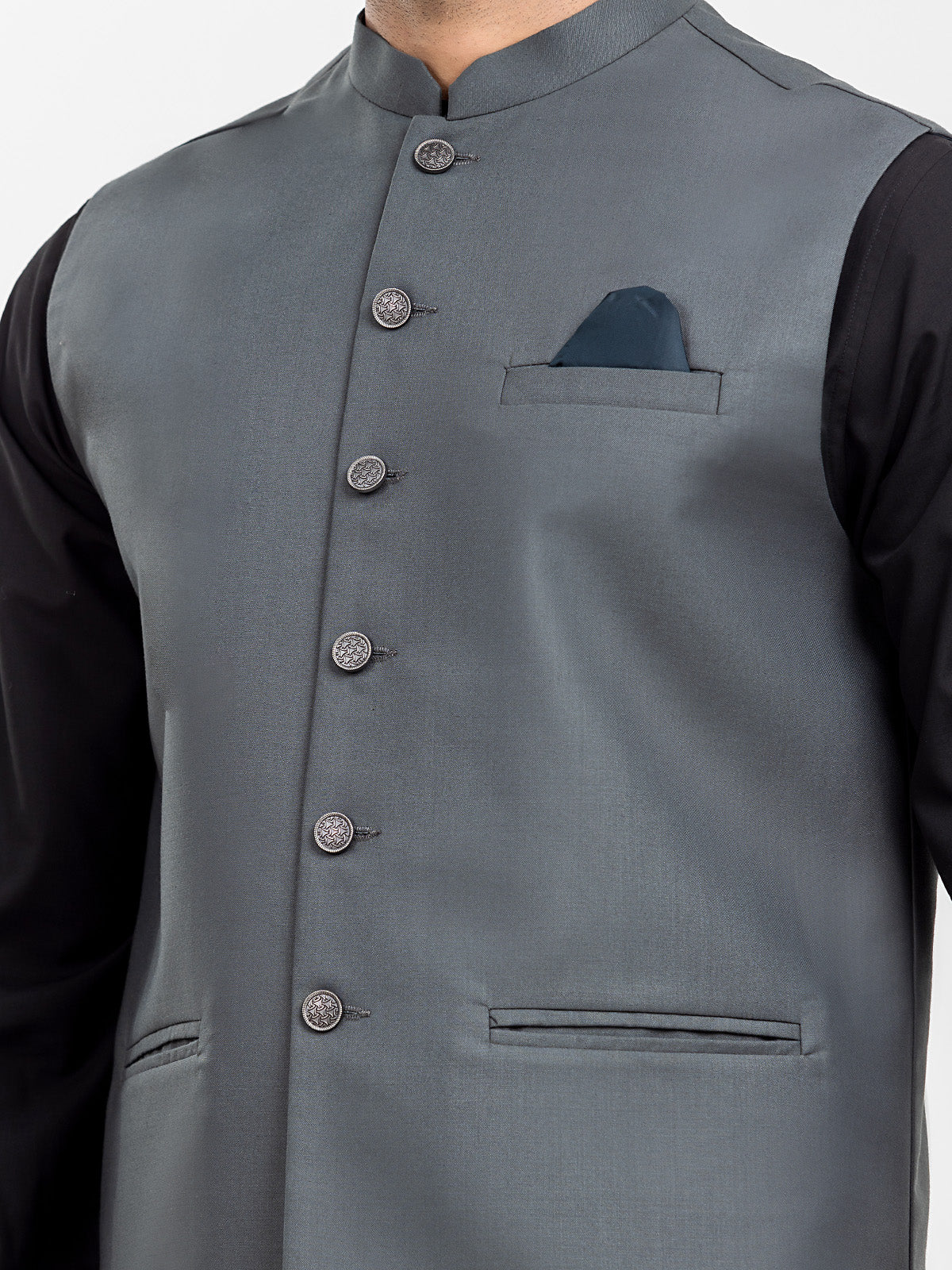 Men's Royal Grey Waist Coat - EMTWCP24-35925 - Image 3