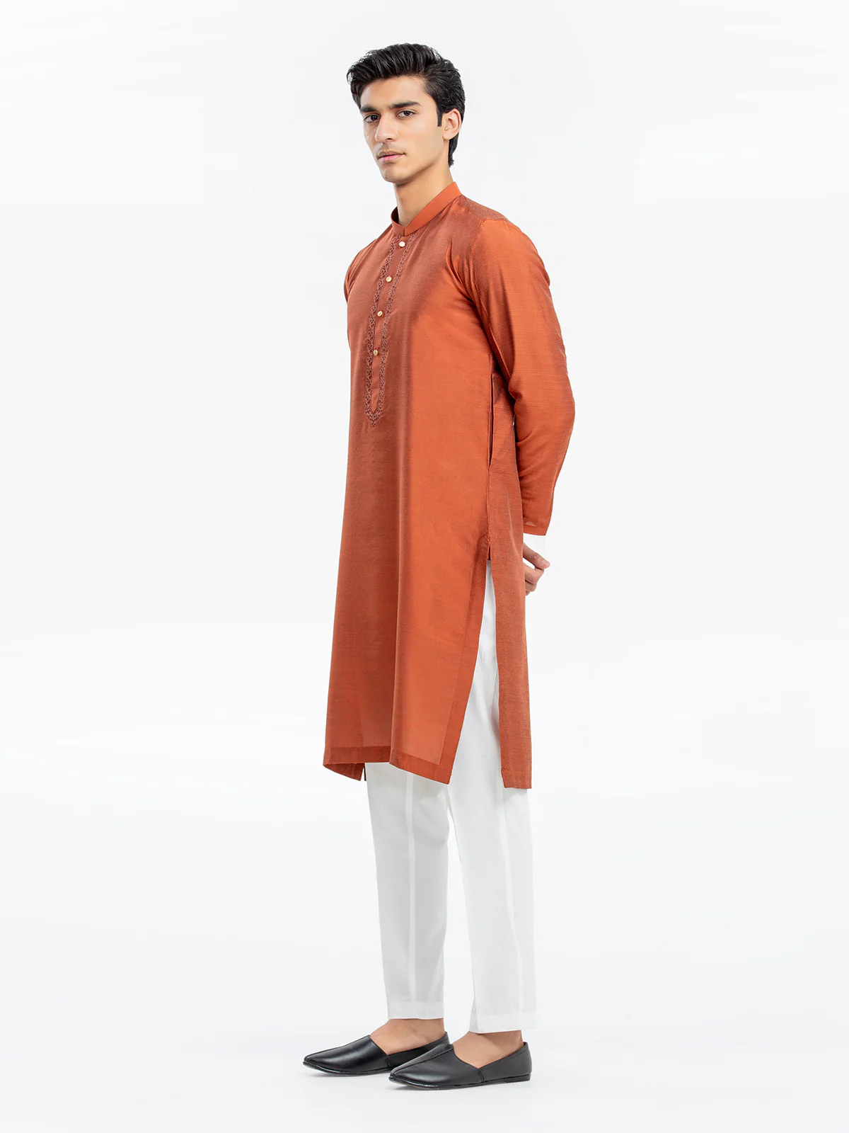 Men's Rust Kurta - EMTKC24-116 - Image 4