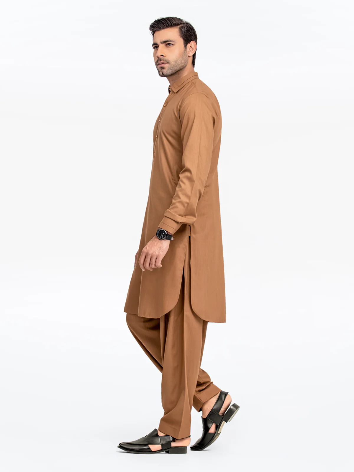 Men's Rust Shalwar Kameez - EMTKST24-009 - Image 3