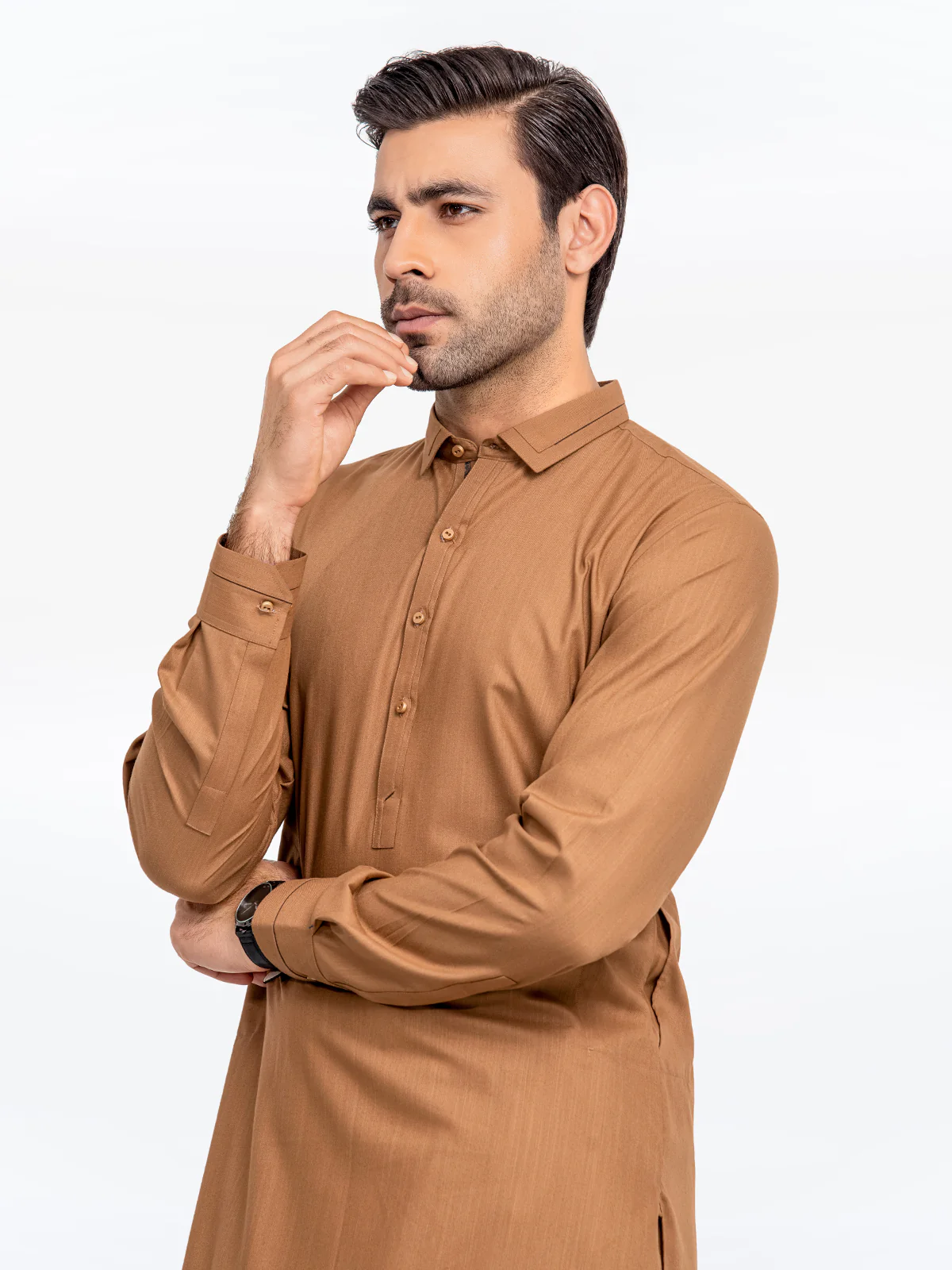 Men's Rust Shalwar Kameez - EMTKST24-009 - Image 4