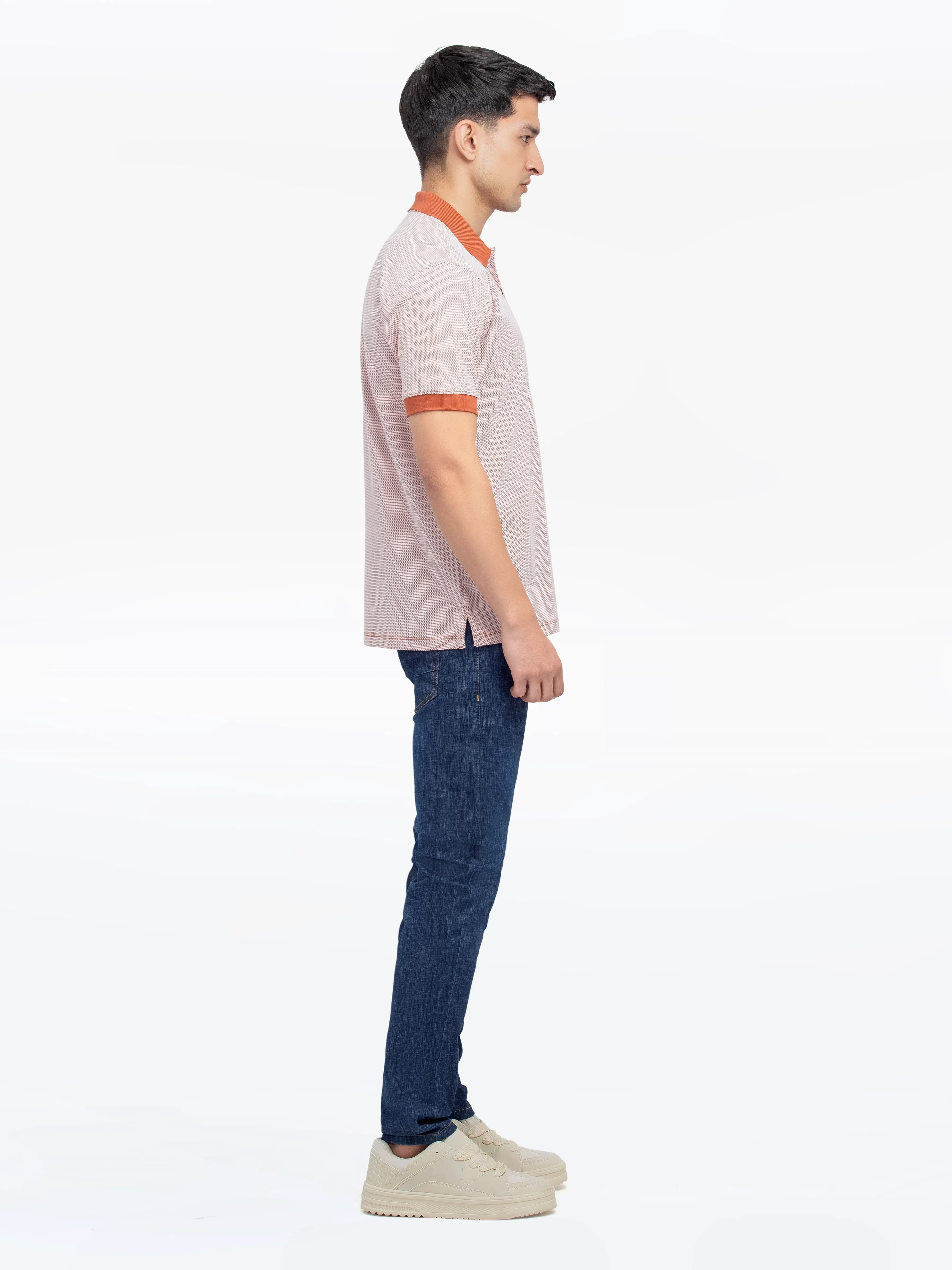 Men's Rust & White Polo Shirt - EMTPS24-075 - Image 4