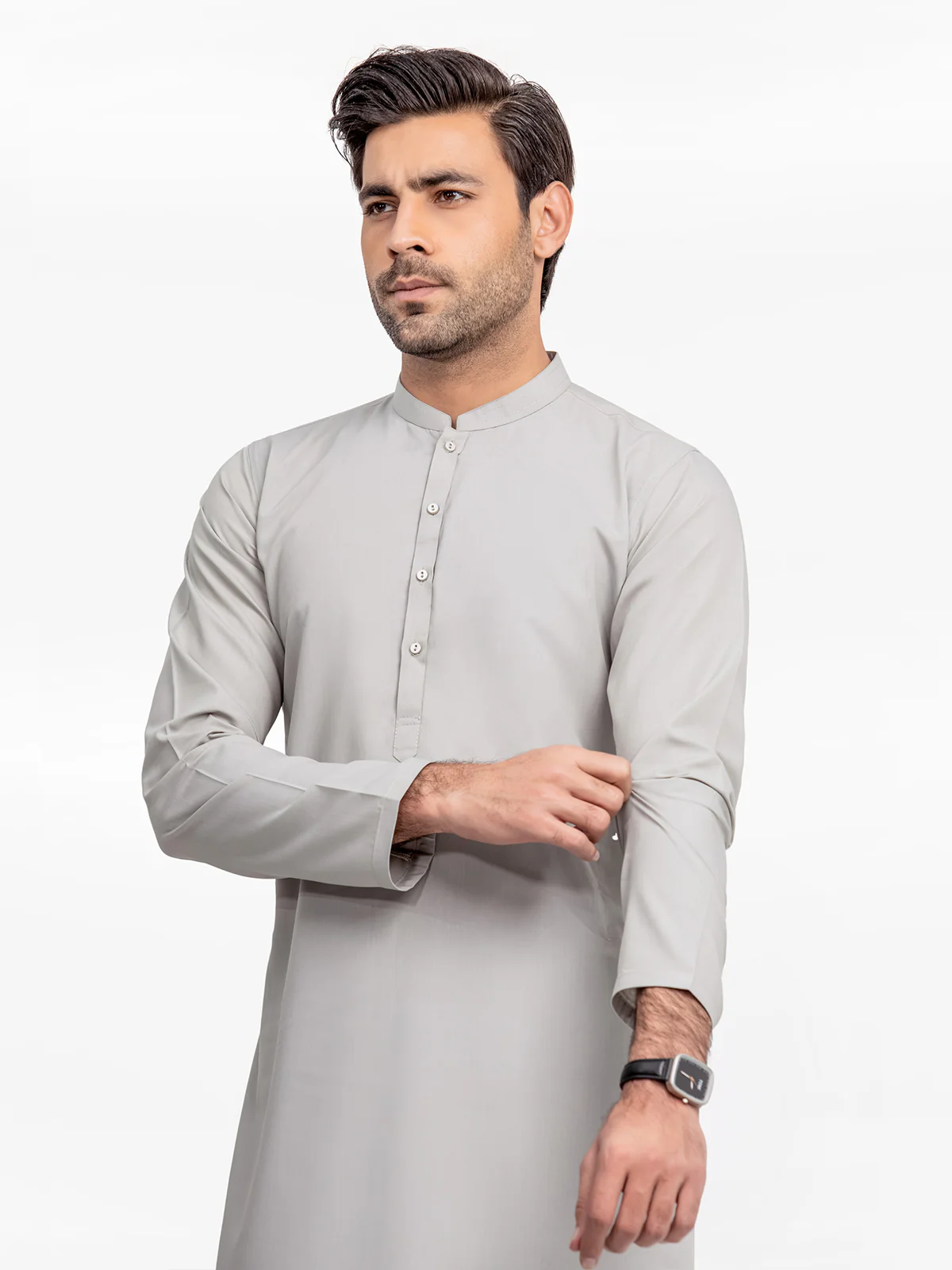 Men's Sage Grey Shalwar Kameez - EMTKS24-41082 - Image 2