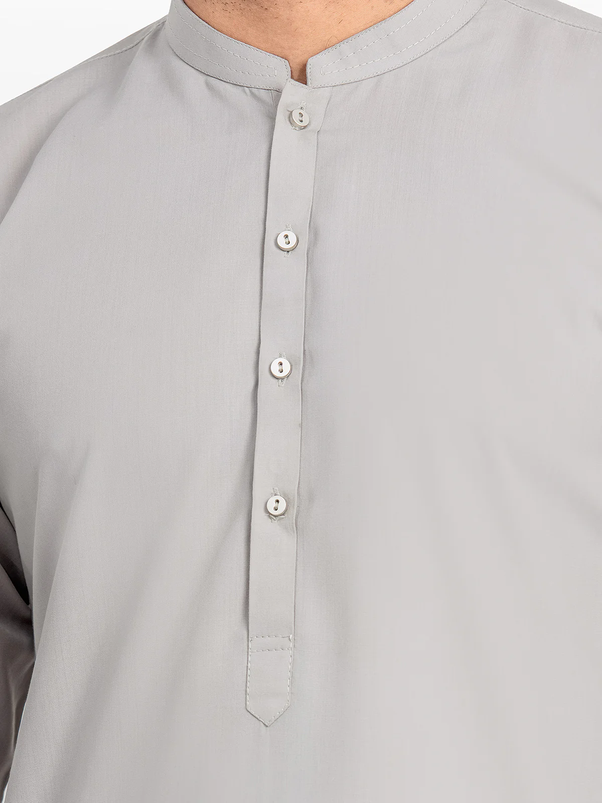 Men's Sage Grey Shalwar Kameez - EMTKS24-41082 - Image 4