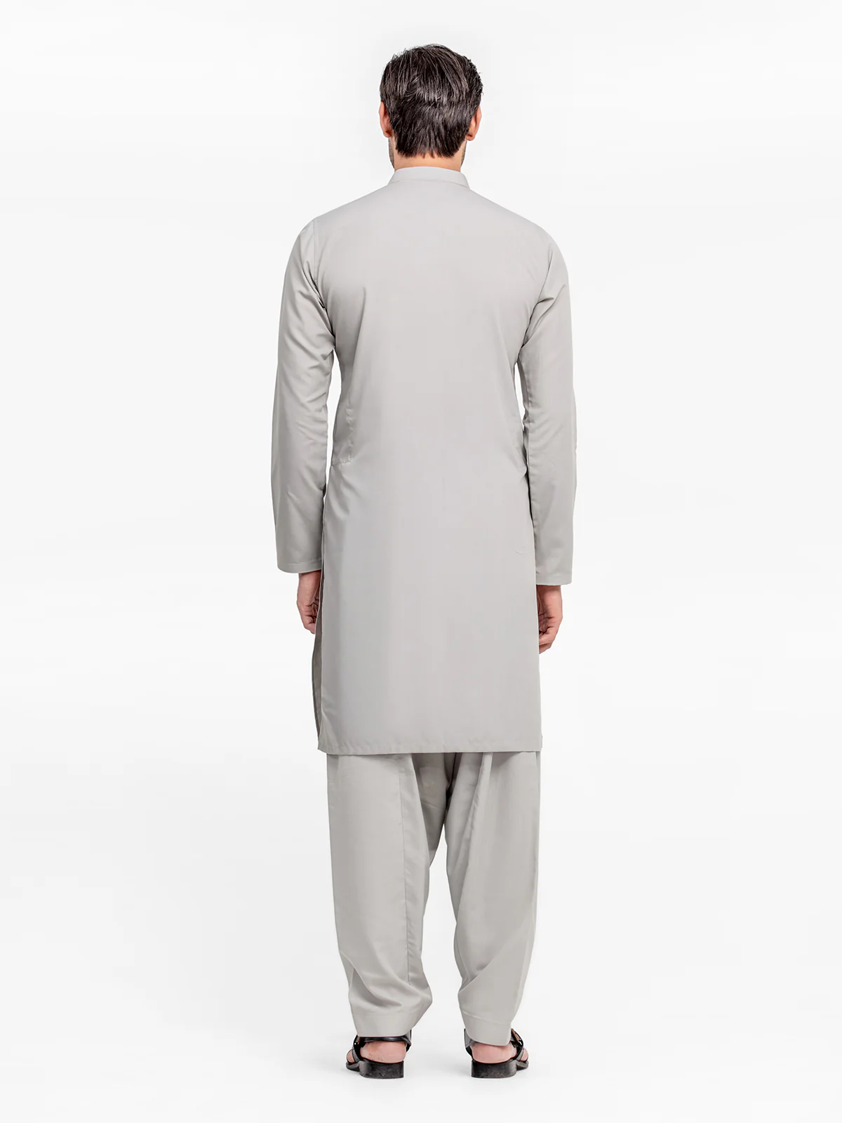 Men's Sage Grey Shalwar Kameez - EMTKS24-41082 - Image 5