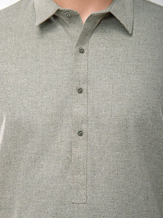 Men's Sage Shalwar Kameez Plain - EMTKSP21W-40928 - Image 5