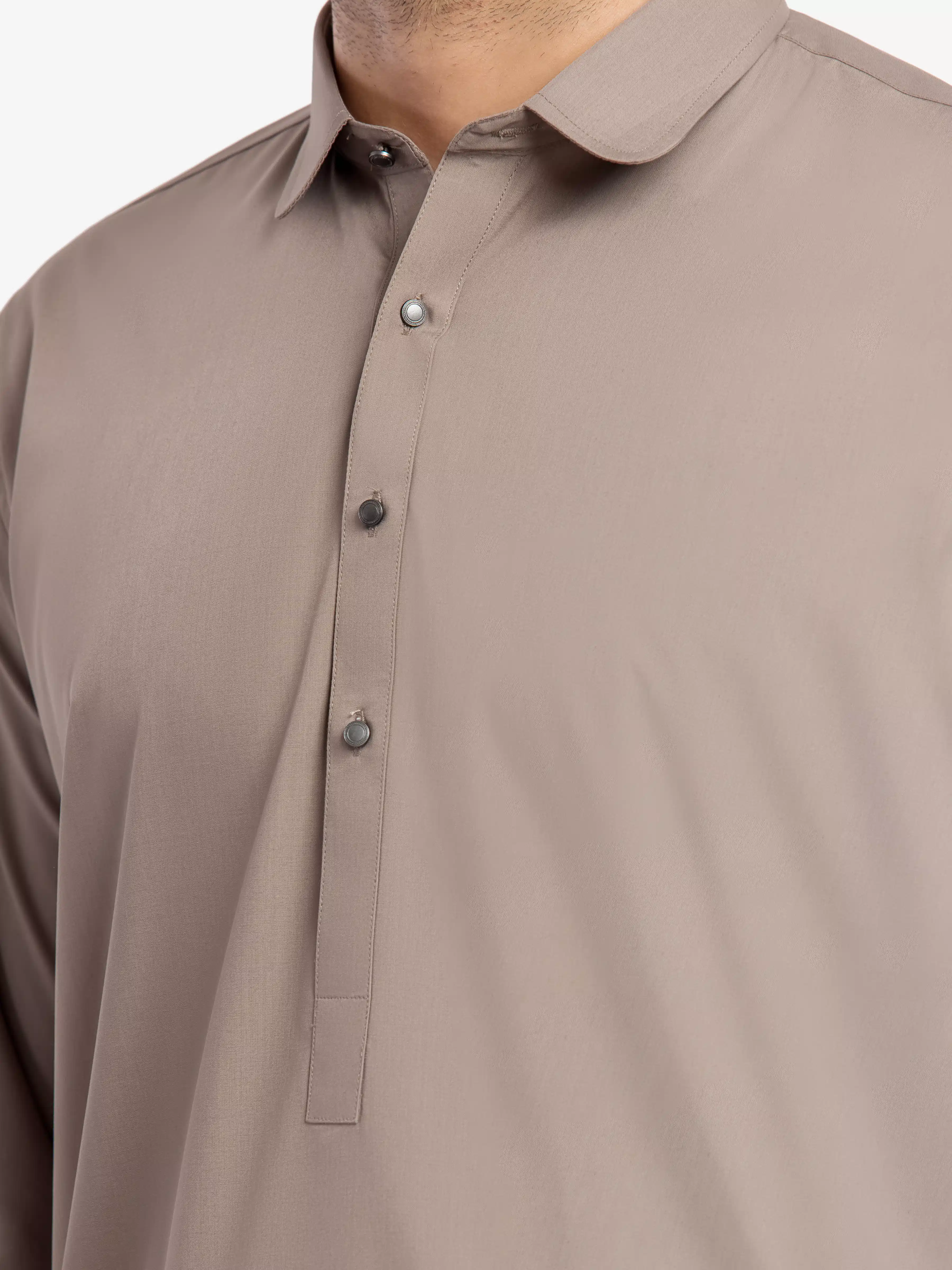 Men's Sand Grey Shalwar Kameez - EMTKS5-41197 - Image 3