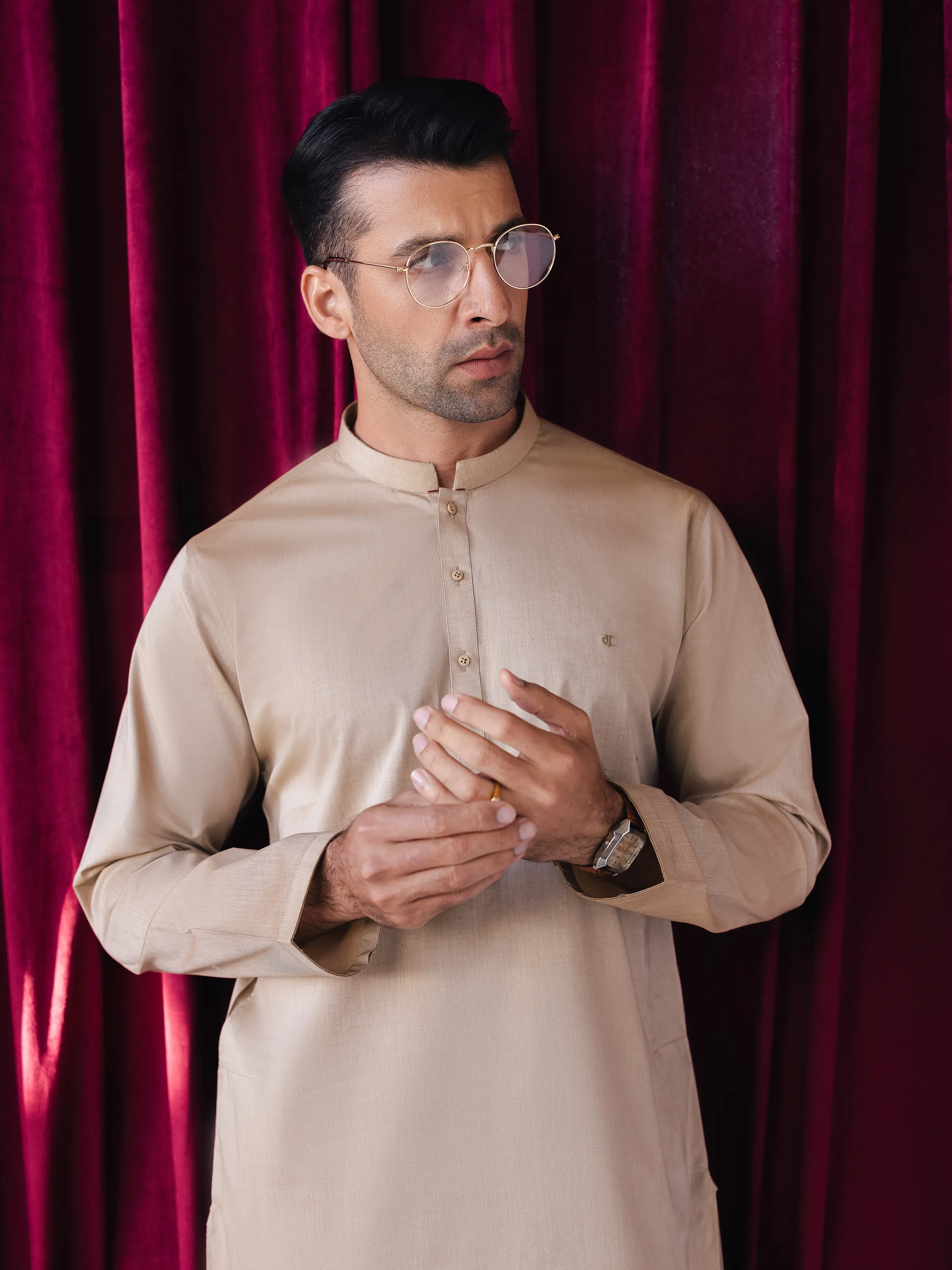 Men's Sand Kurta Pajama - EMTKPT5-057 - Image 4