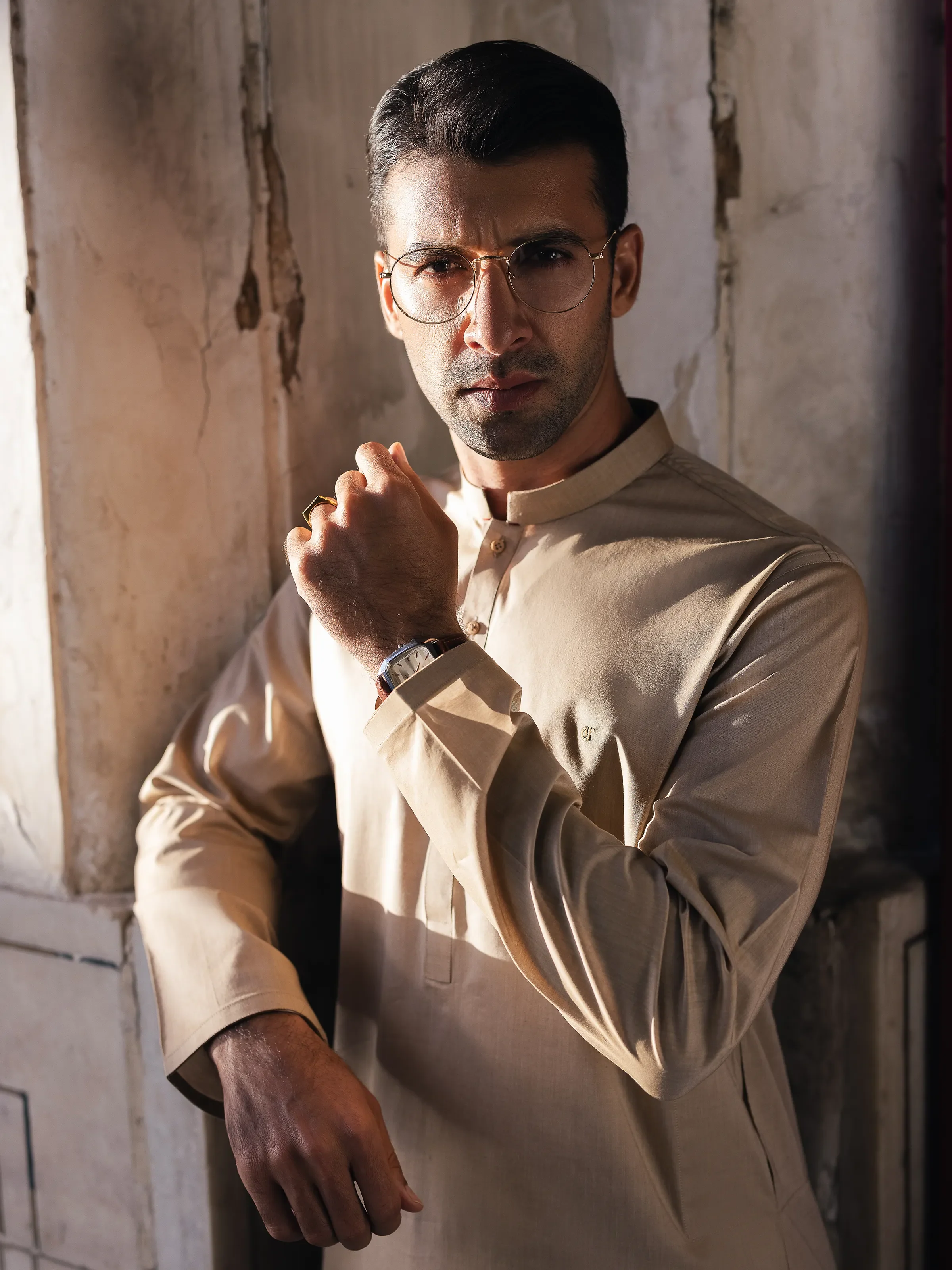 Men's Sand Kurta Pajama - EMTKPT5-057 - Image 5