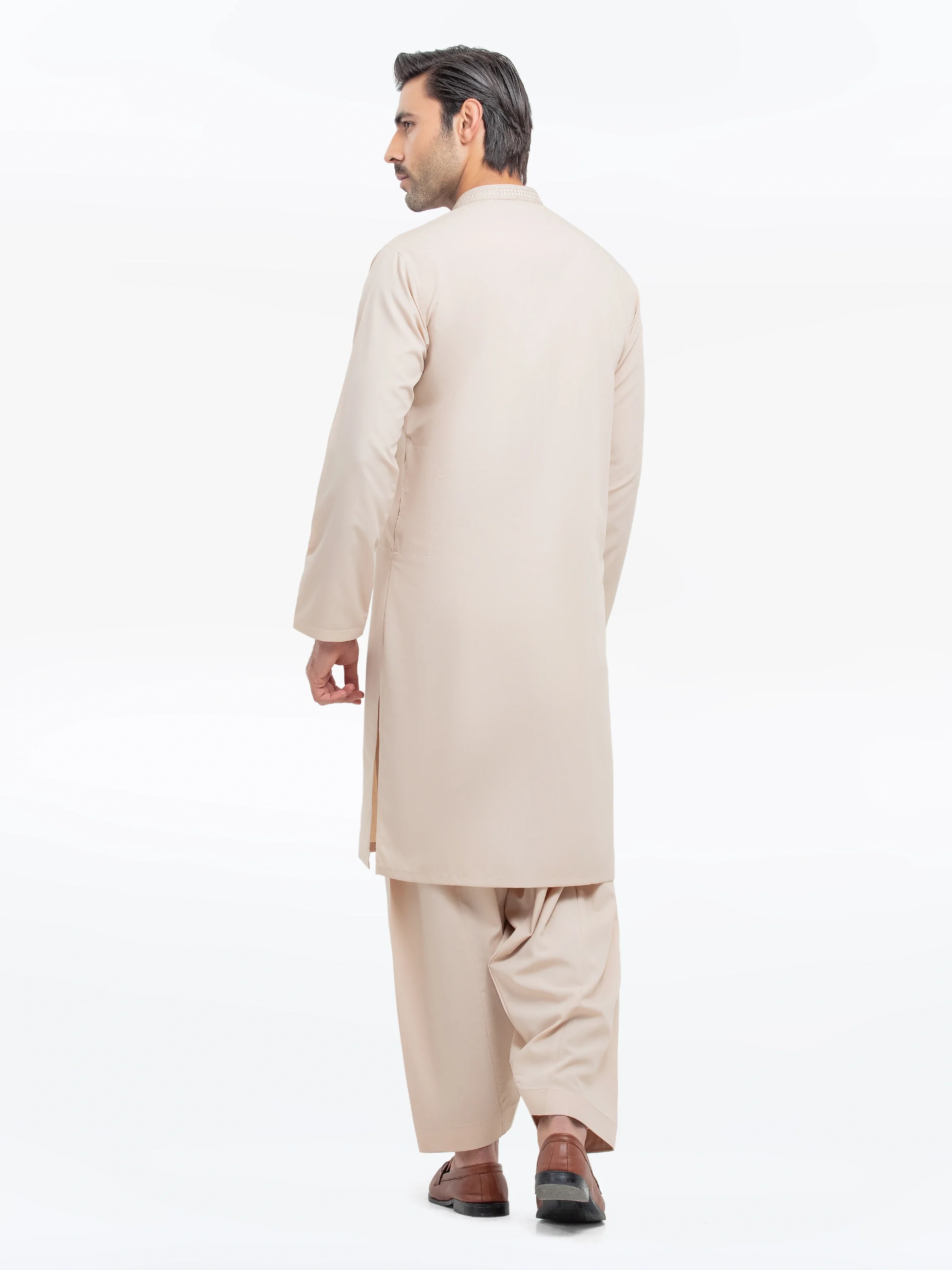 Men's Sand Shalwar Kameez - EMTKS25S-41154 - Image 5