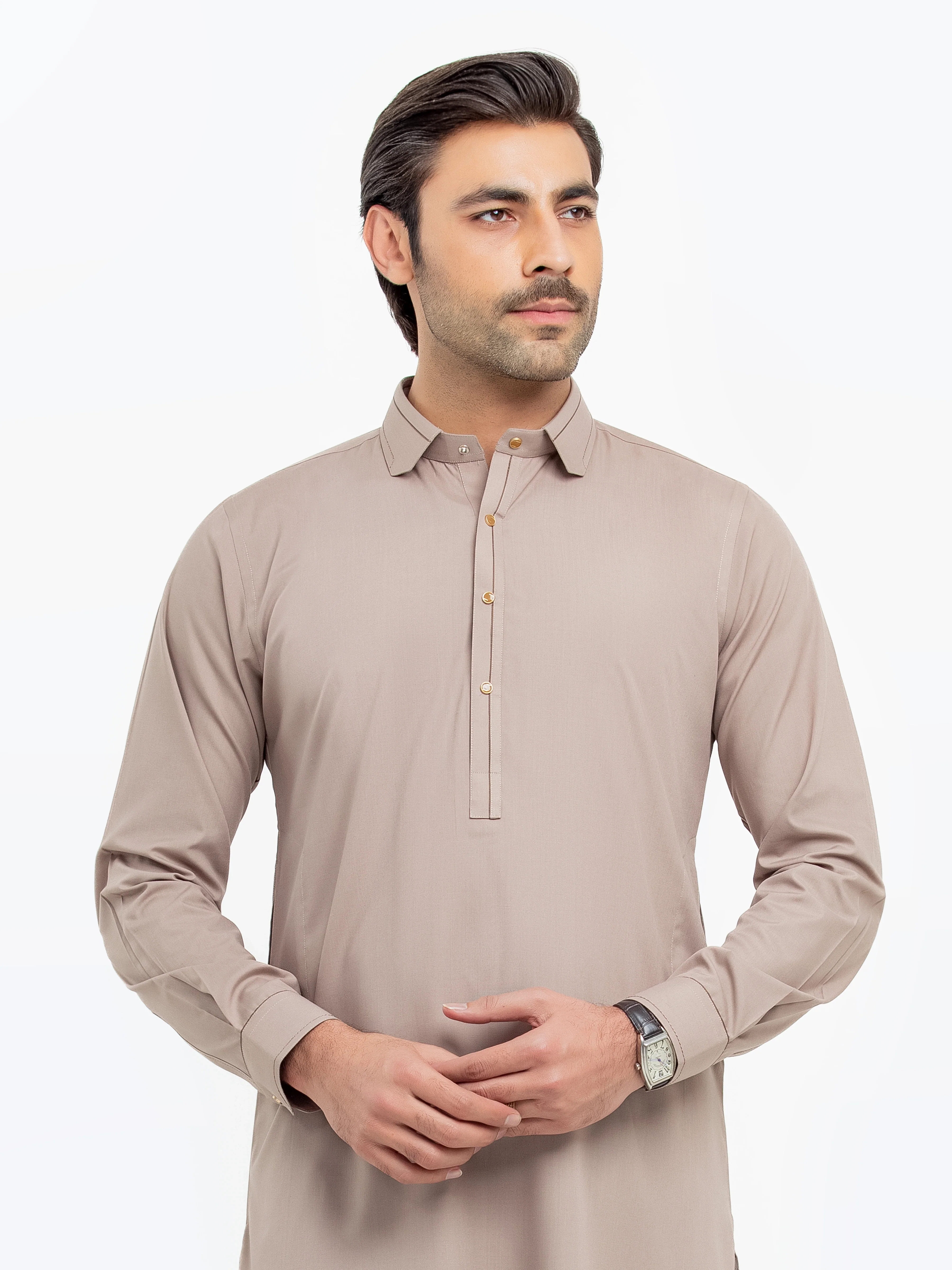 Men's Sand Shalwar Kameez - EMTKST5-99562 - Image 2