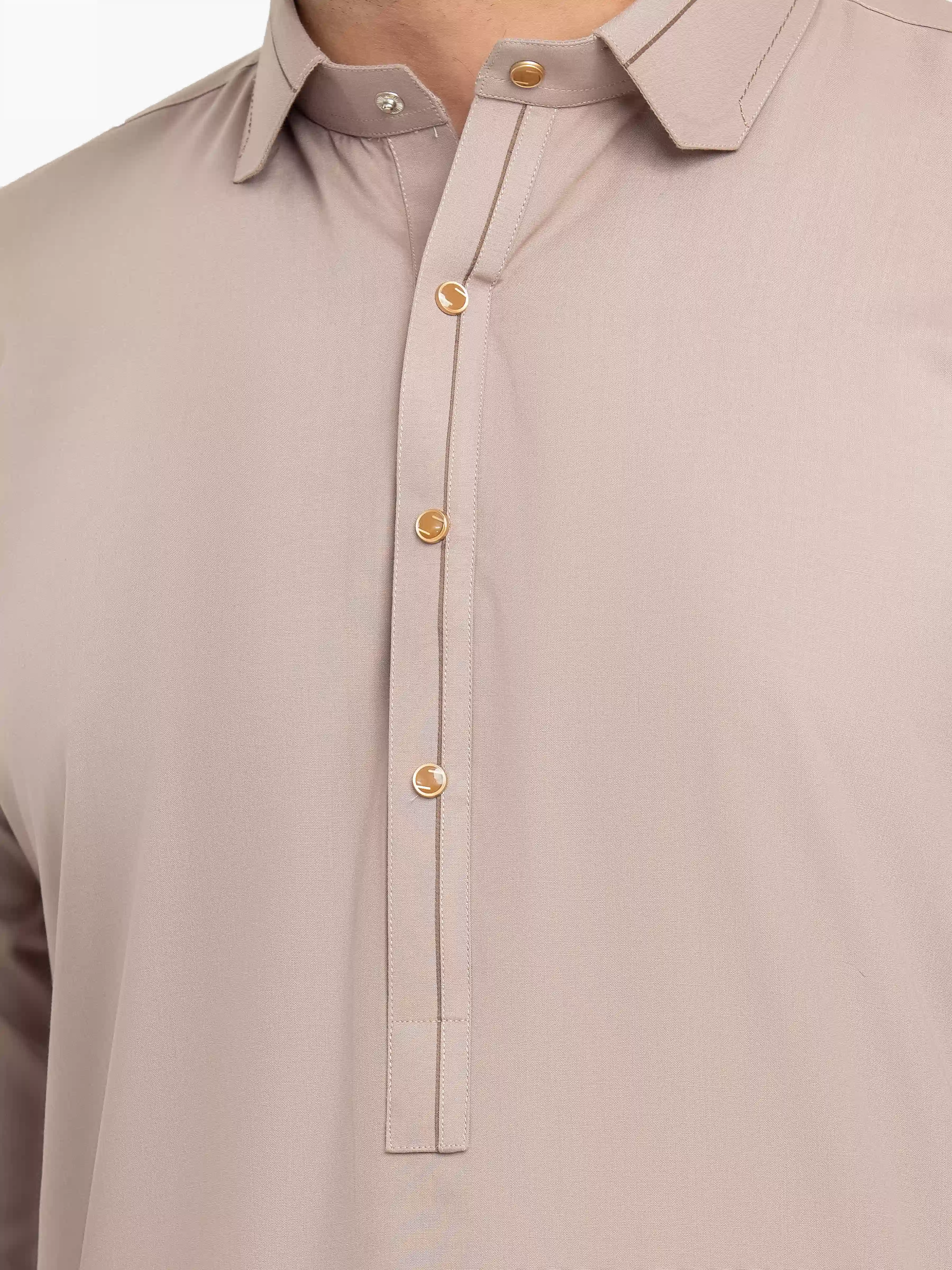 Men's Sand Shalwar Kameez - EMTKST5-99562 - Image 3