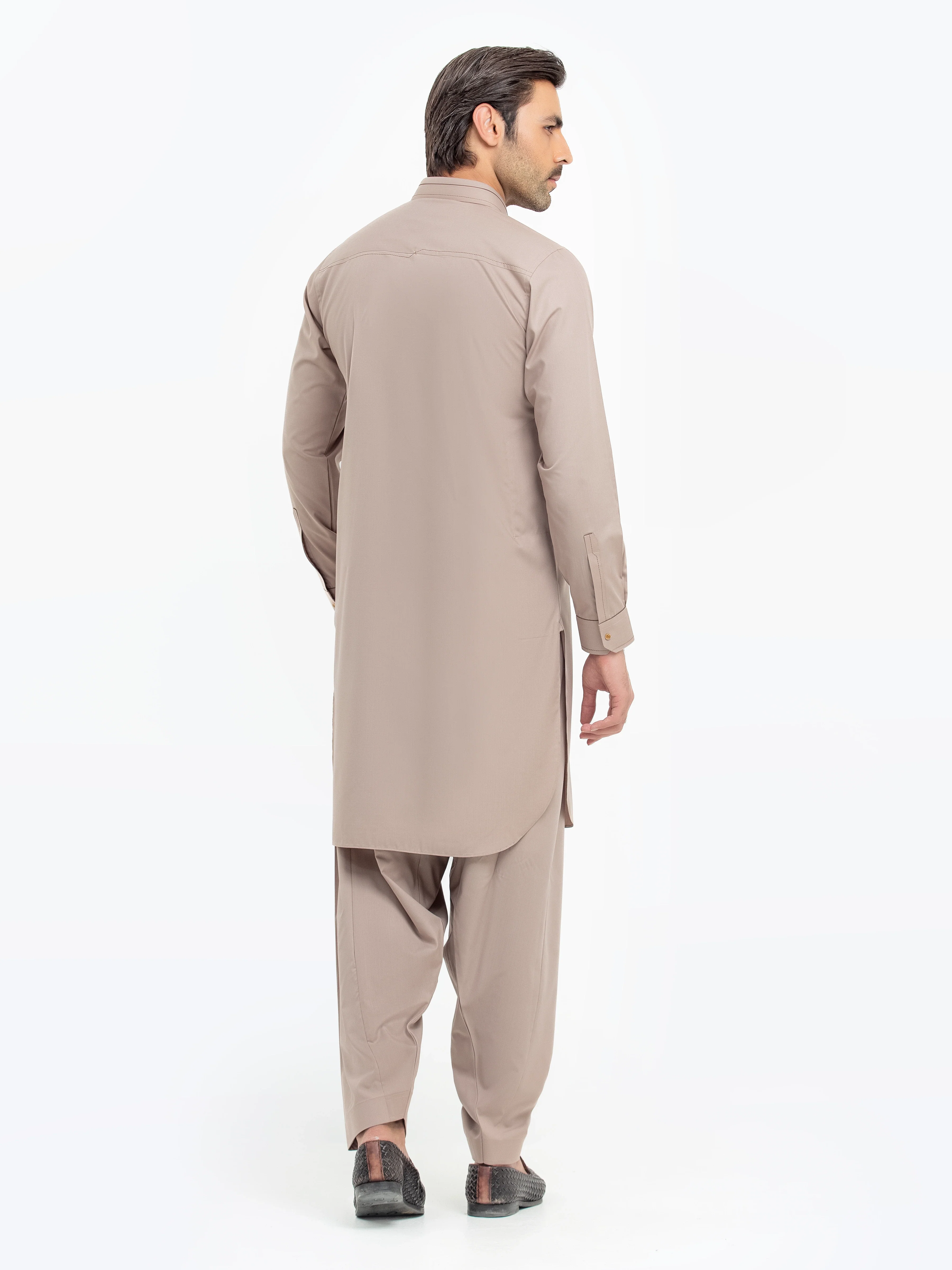 Men's Sand Shalwar Kameez - EMTKST5-99562 - Image 5