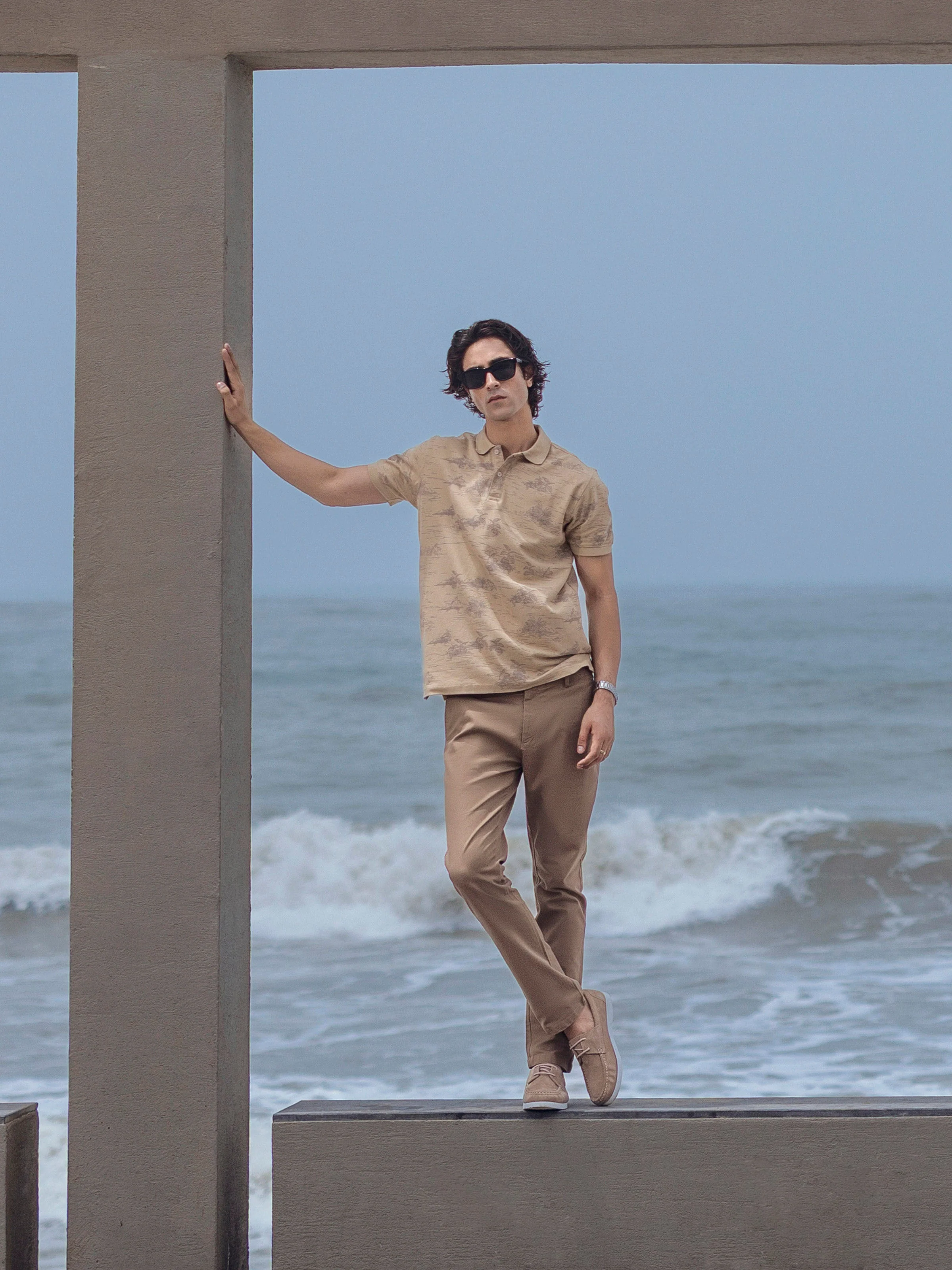 Men's Sand Polo Shirt - EMTPS5-027 - Image 5