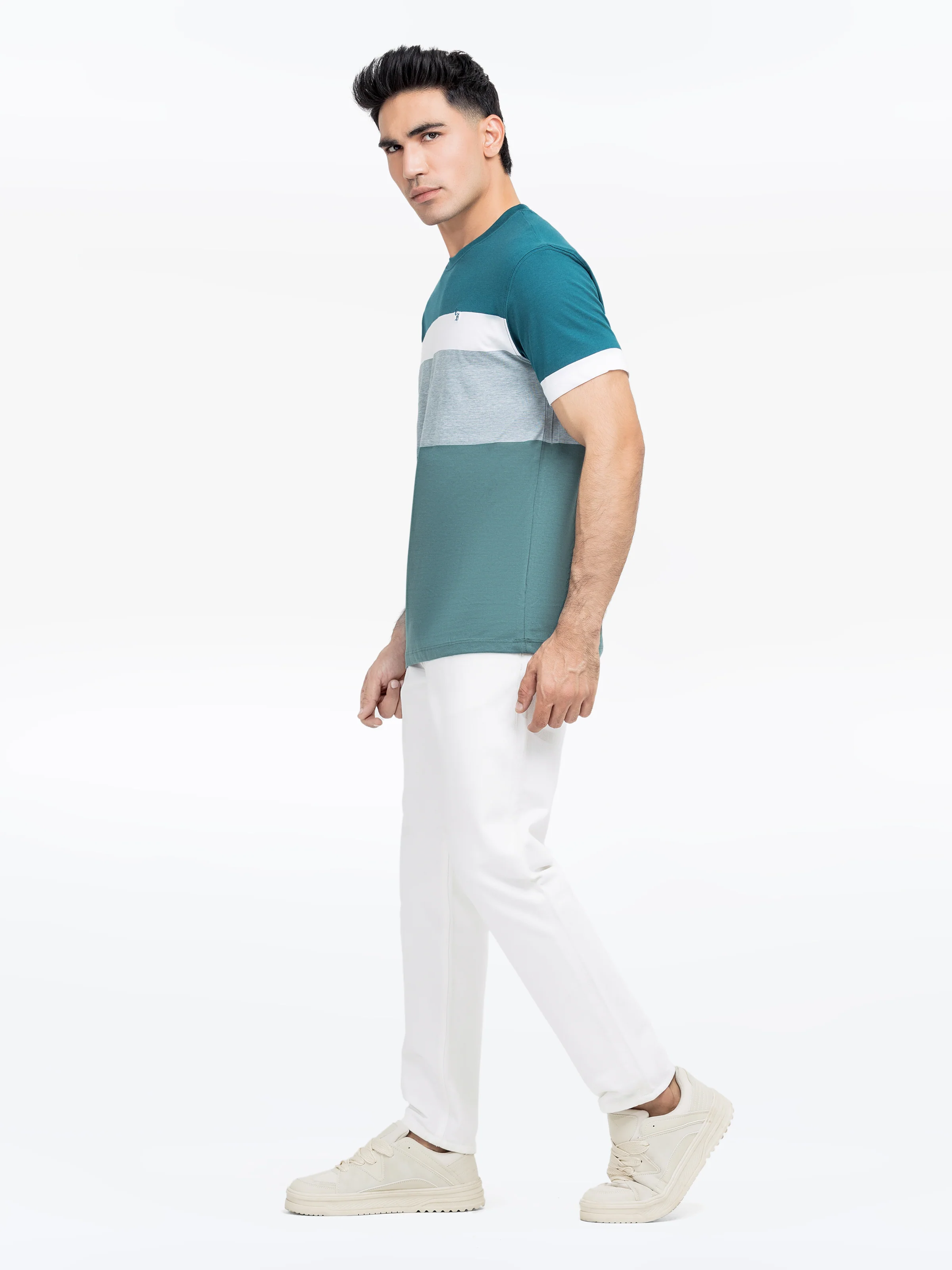 Men's Sea Green Graphic Tee - EMTGT24-013 - Image 4