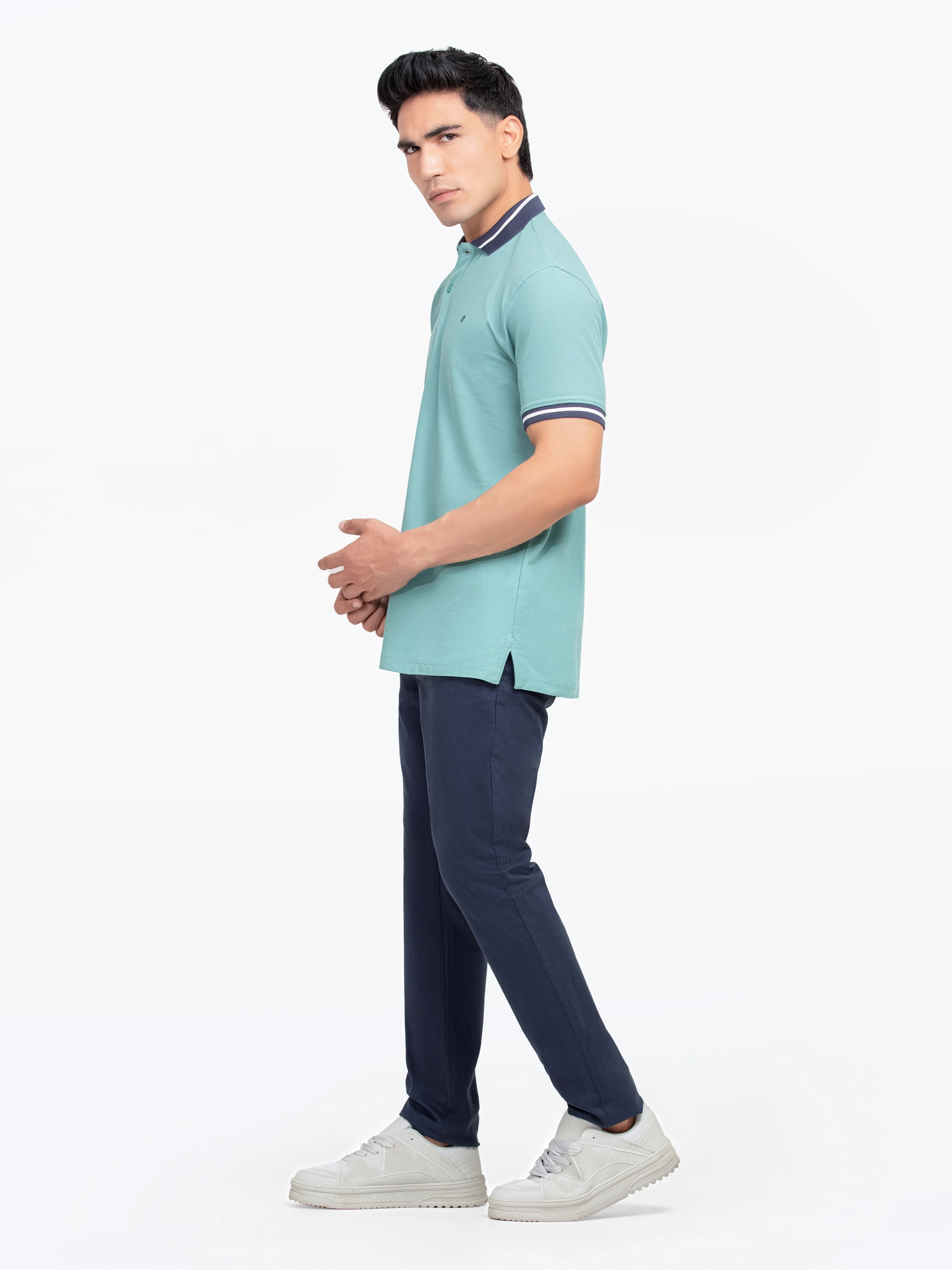 Men's Sea Green Polo Shirt - EMTPS5-004 - Image 3
