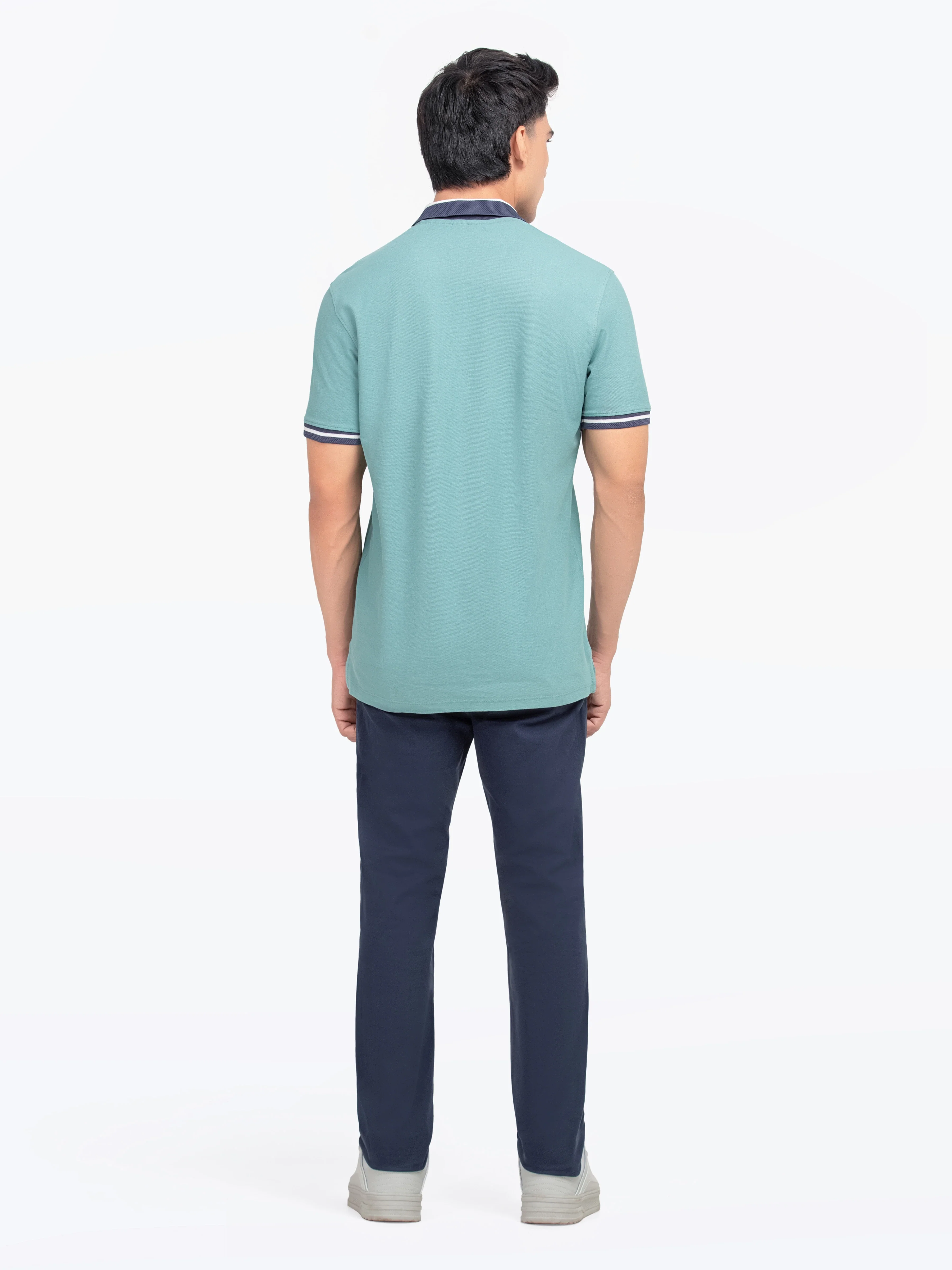 Men's Sea Green Polo Shirt - EMTPS5-004 - Image 4