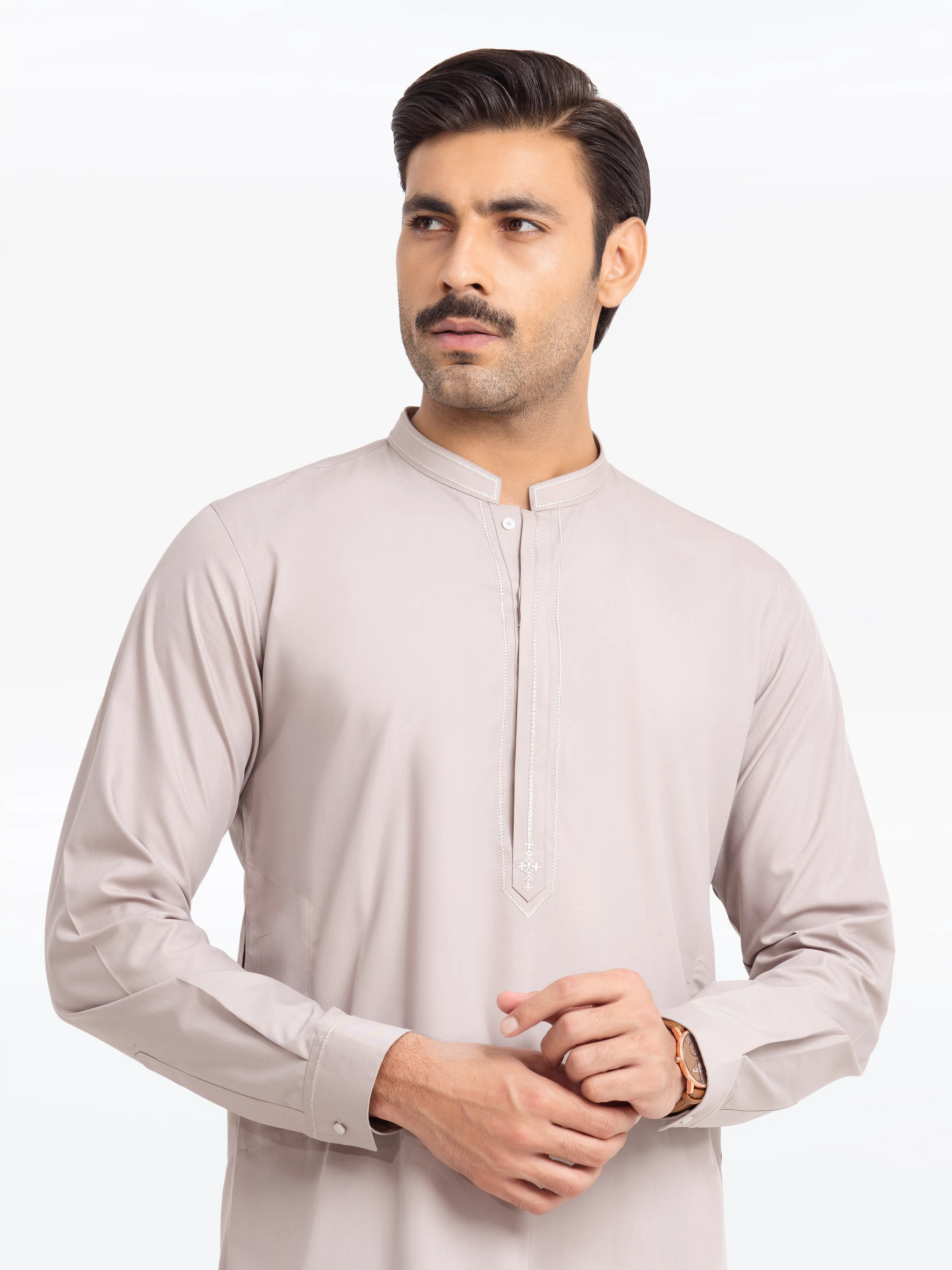Men's Silver Grey Kurta Pajama - EMTKPT24-042 - Image 2