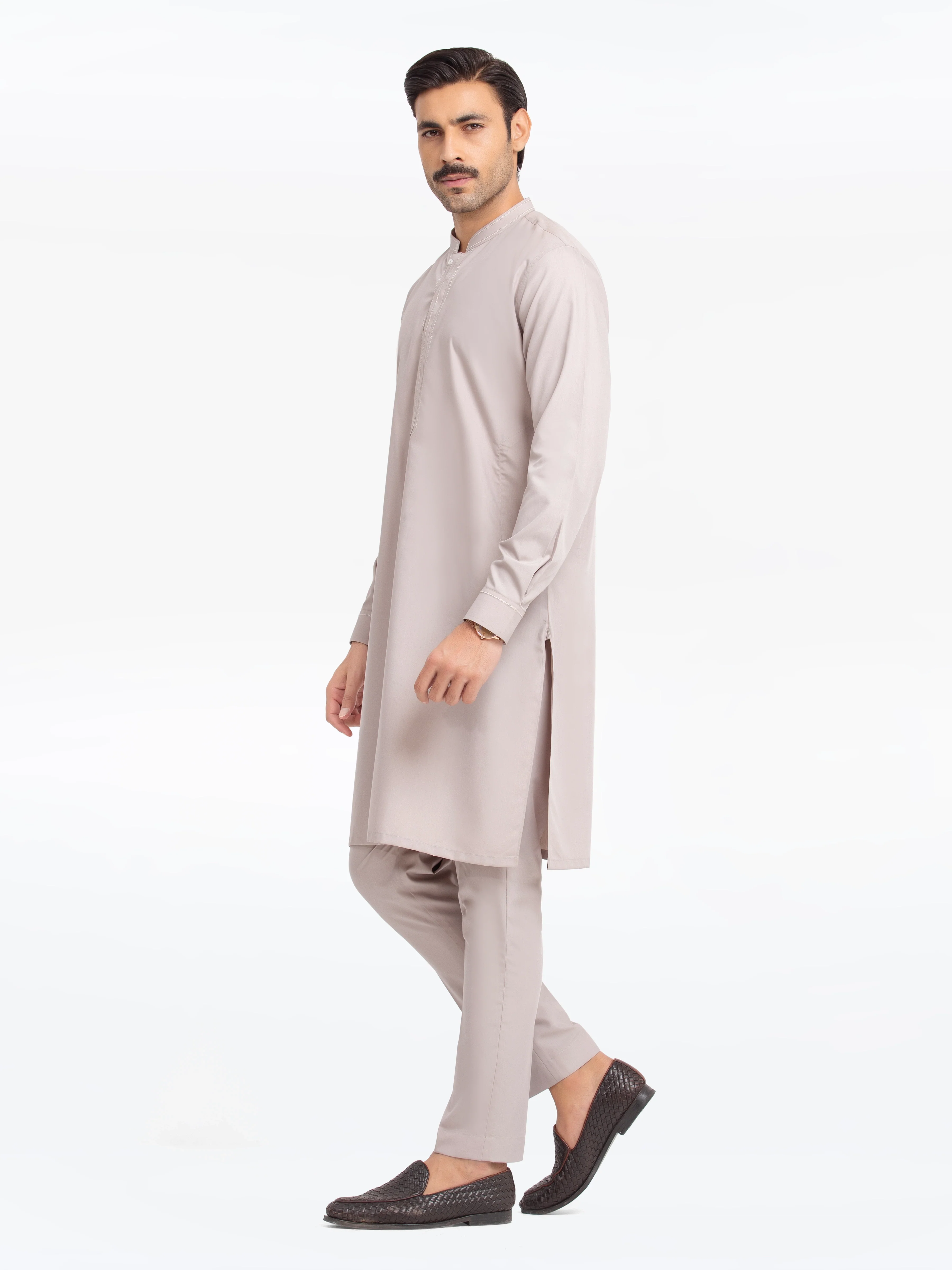 Men's Silver Grey Kurta Pajama - EMTKPT24-042 - Image 5