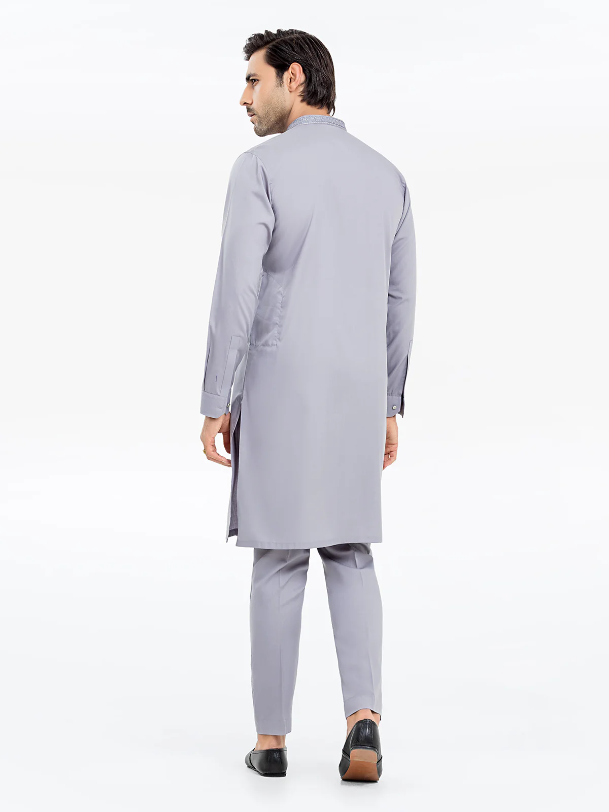Men's Silver Grey Kurta Pajama - EMTKPT24S-036 - Image 5