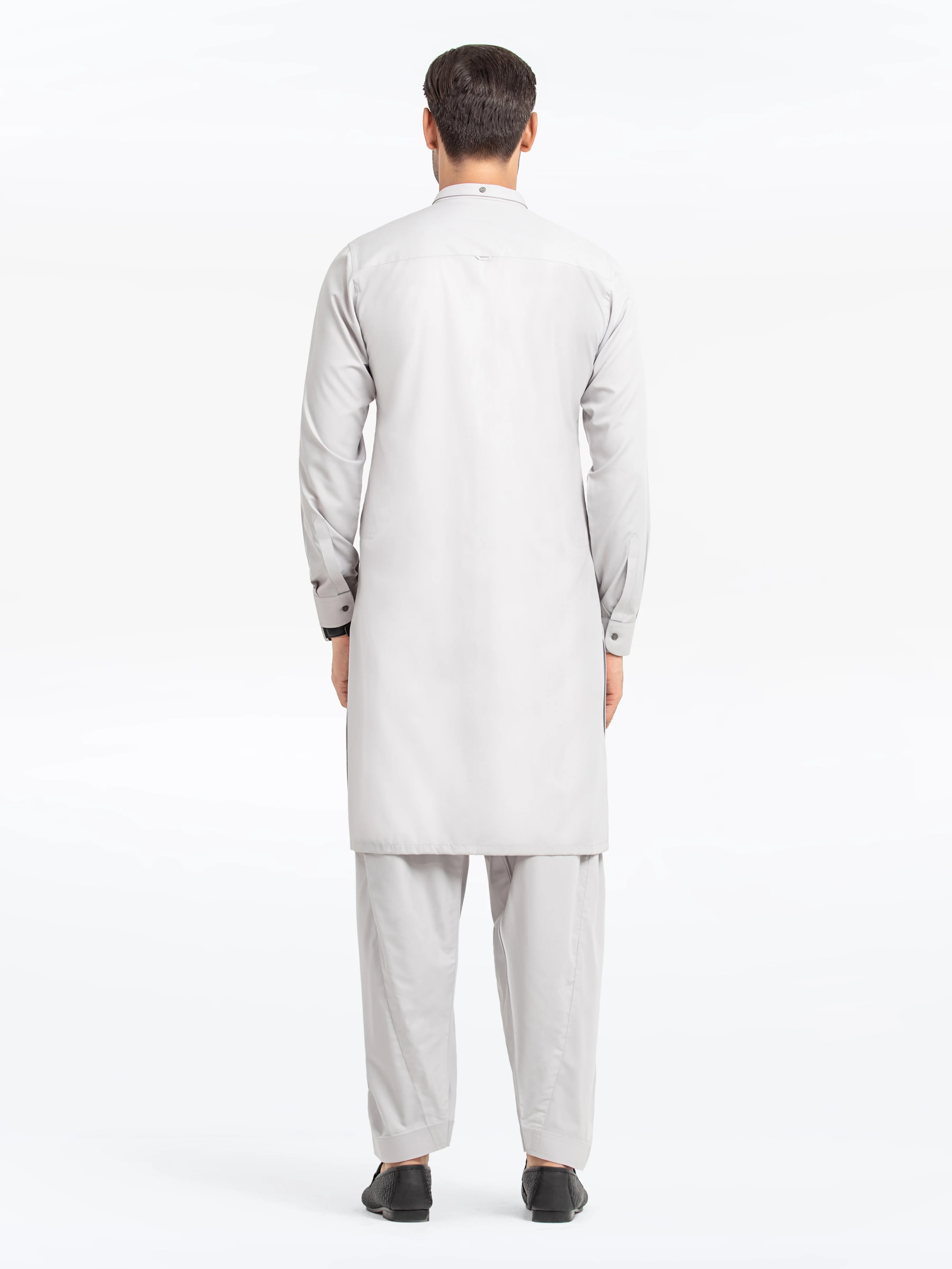 Men's Silver Shalwar Kameez - EMTKS24-41132 - Image 4