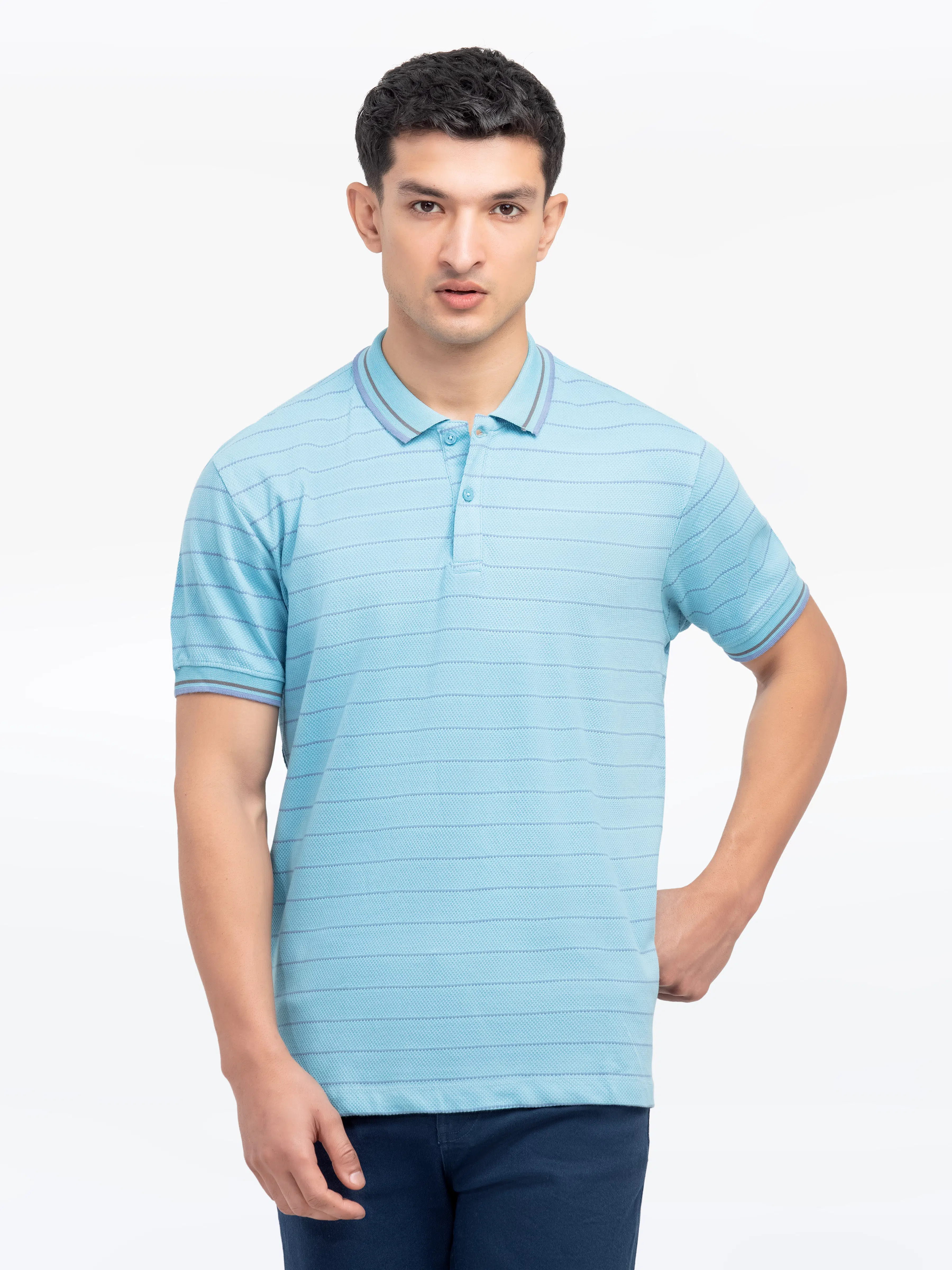 Men's Sky Blue Polo Shirt - EMTPS24-058 - Image 3