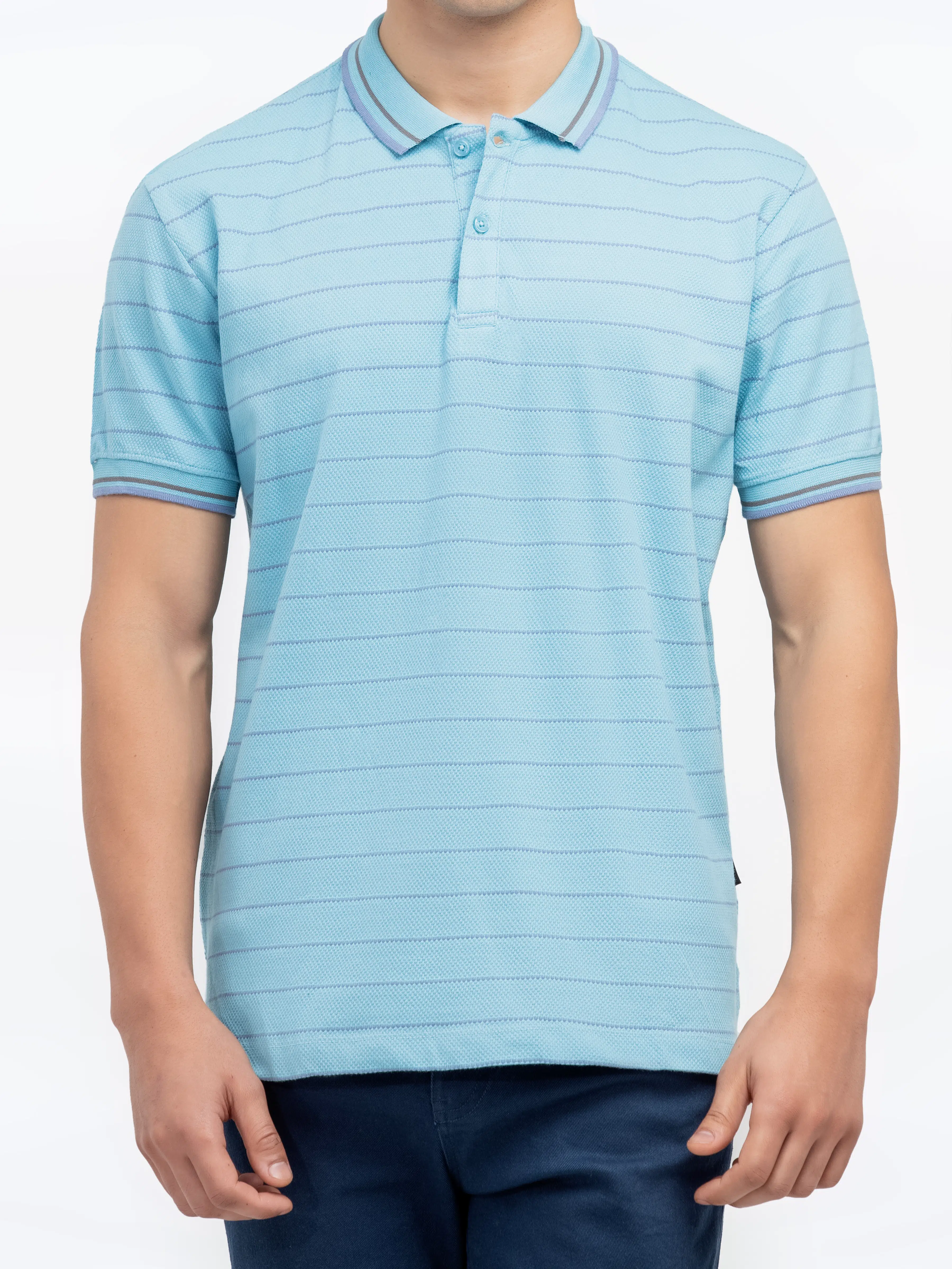 Men's Sky Blue Polo Shirt - EMTPS24-058 - Image 4