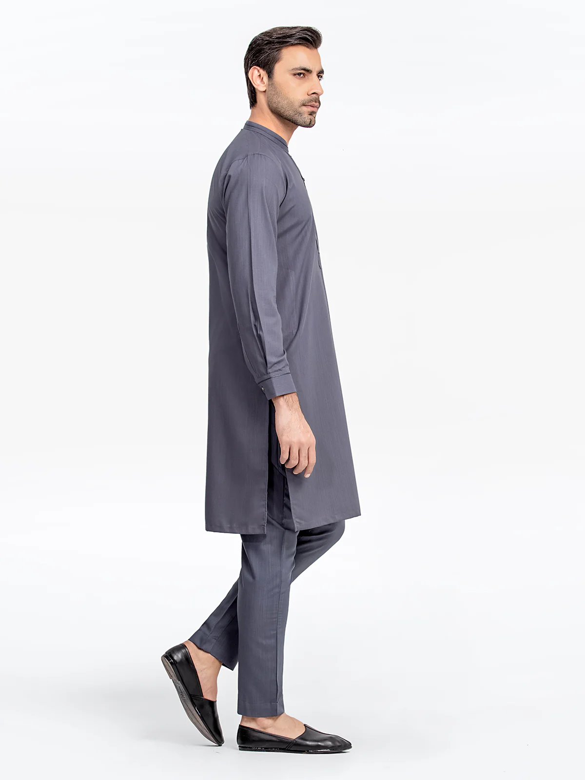 Men's Slate Grey Kurta Pajama - EMTKPT24-021 - Image 3