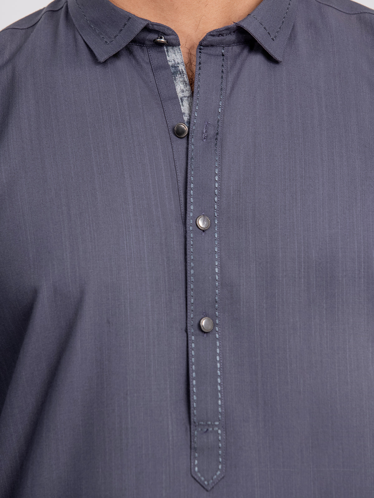 Men's Slate Grey Shalwar Kameez - EMTKS24-41077 - Image 4