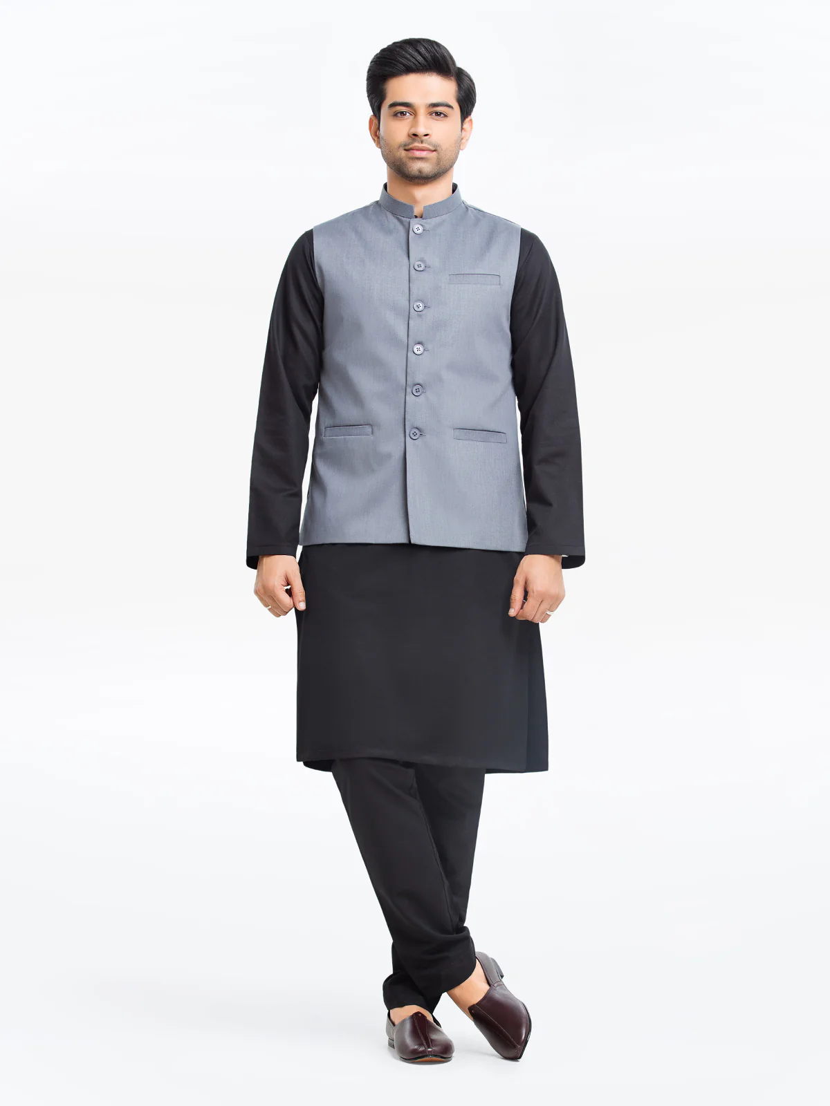 Men's Slate Grey Waist Coat - EMTWCP24-35902 - Image 2