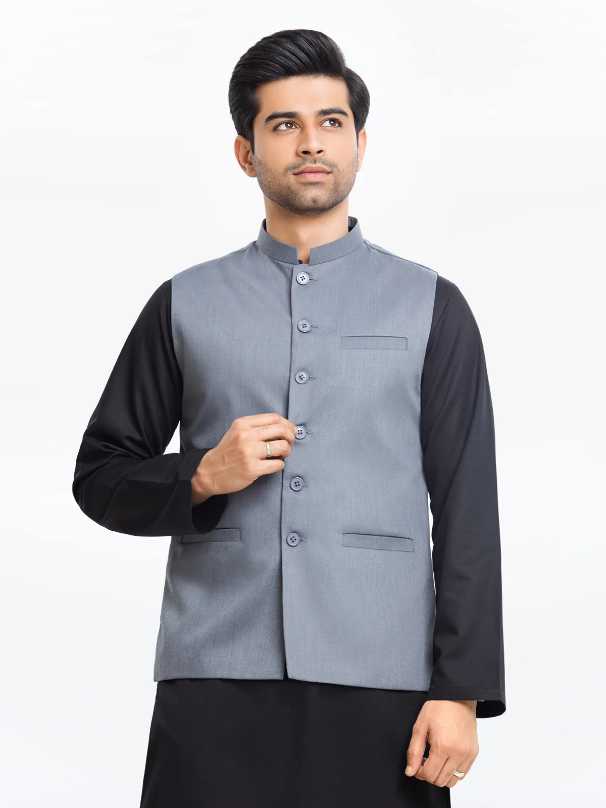 Men's Slate Grey Waist Coat - EMTWCP24-35902 - Image 4