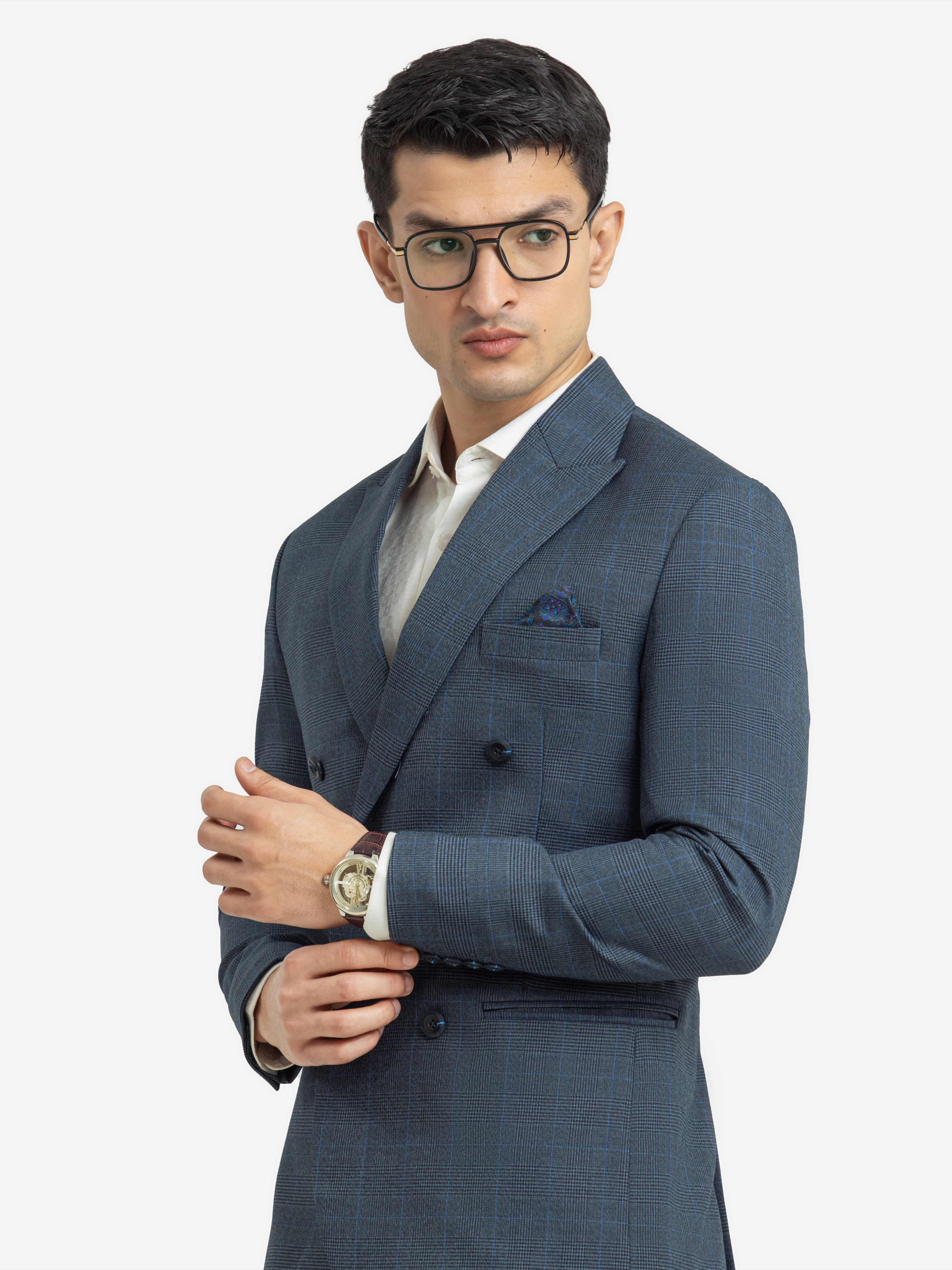 Men's Steel Blue Blazer - EMTB22-6818 - Image 2