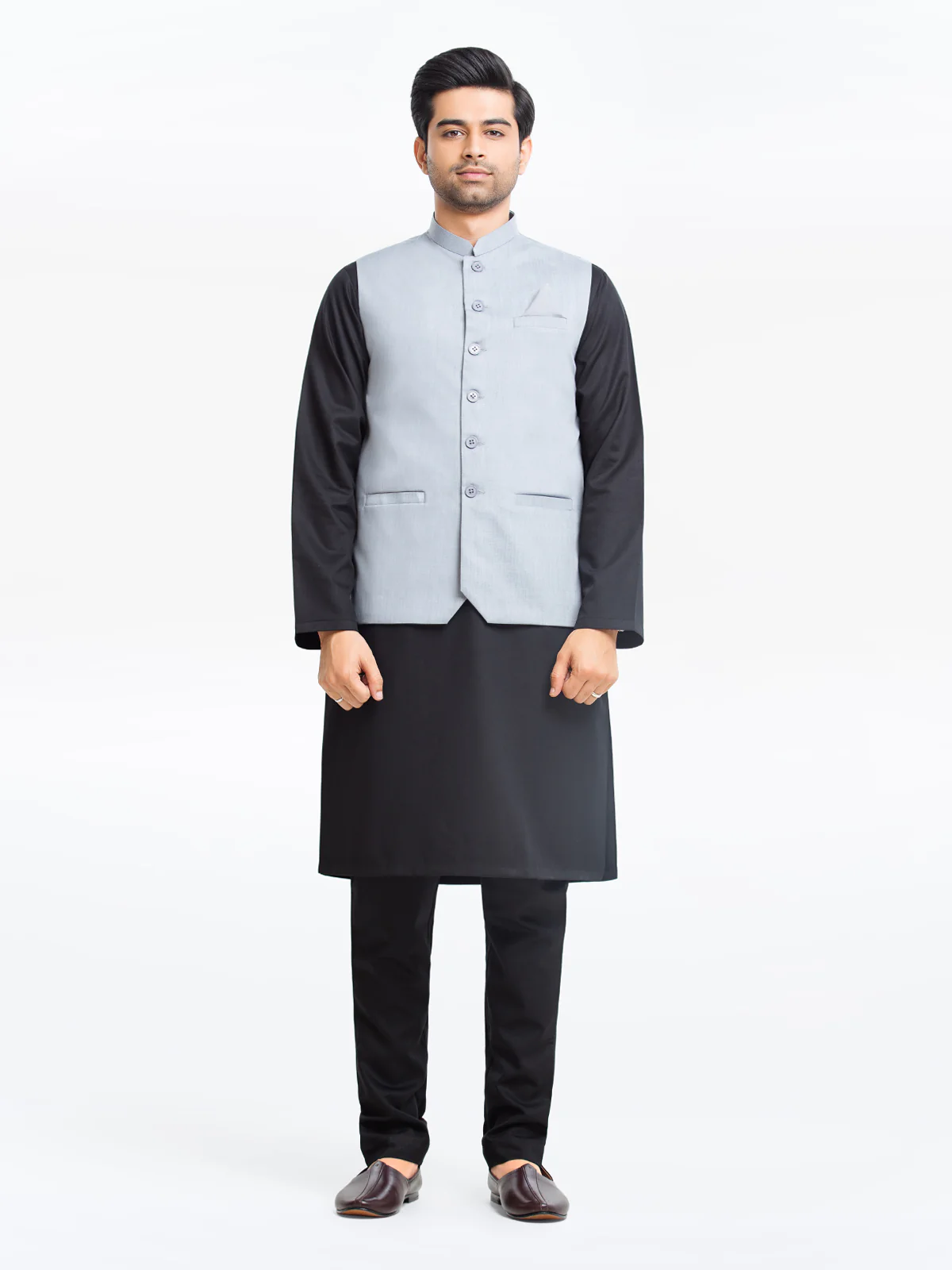 Men's Steel Blue Waist Coat - EMTWCP24-35899 - Image 2