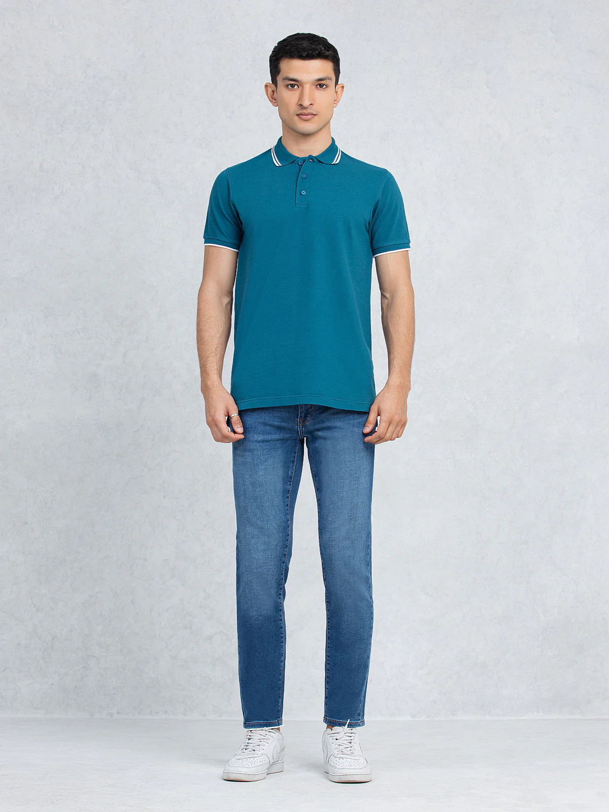 Men's Teal Blue Polo Shirt - EMTPS23-007 - Image 3