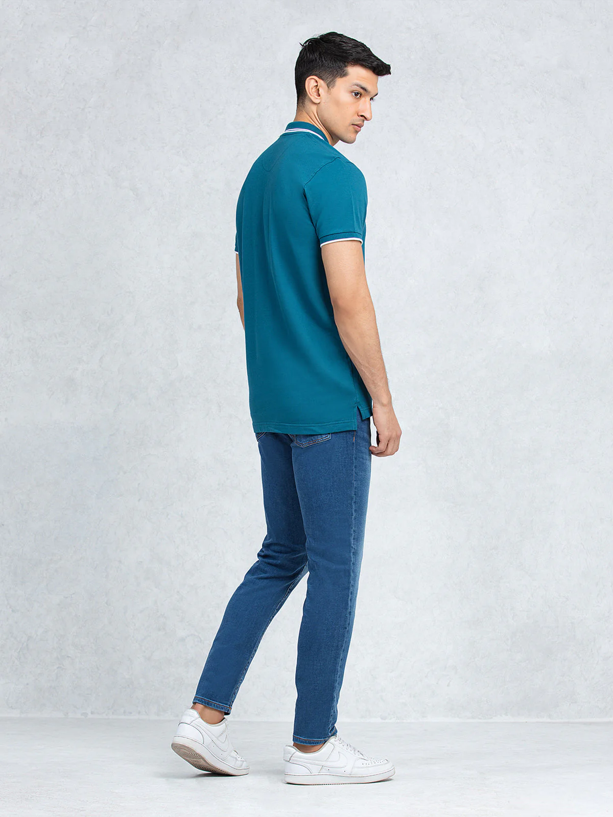 Men's Teal Blue Polo Shirt - EMTPS23-007 - Image 4