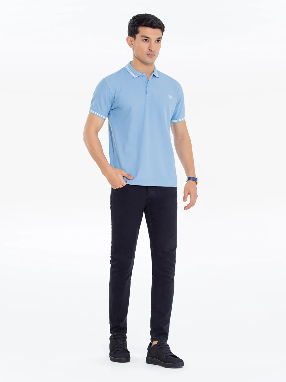 Men's Teal Blue Polo Shirt - EMTPS24-031 - Image 4