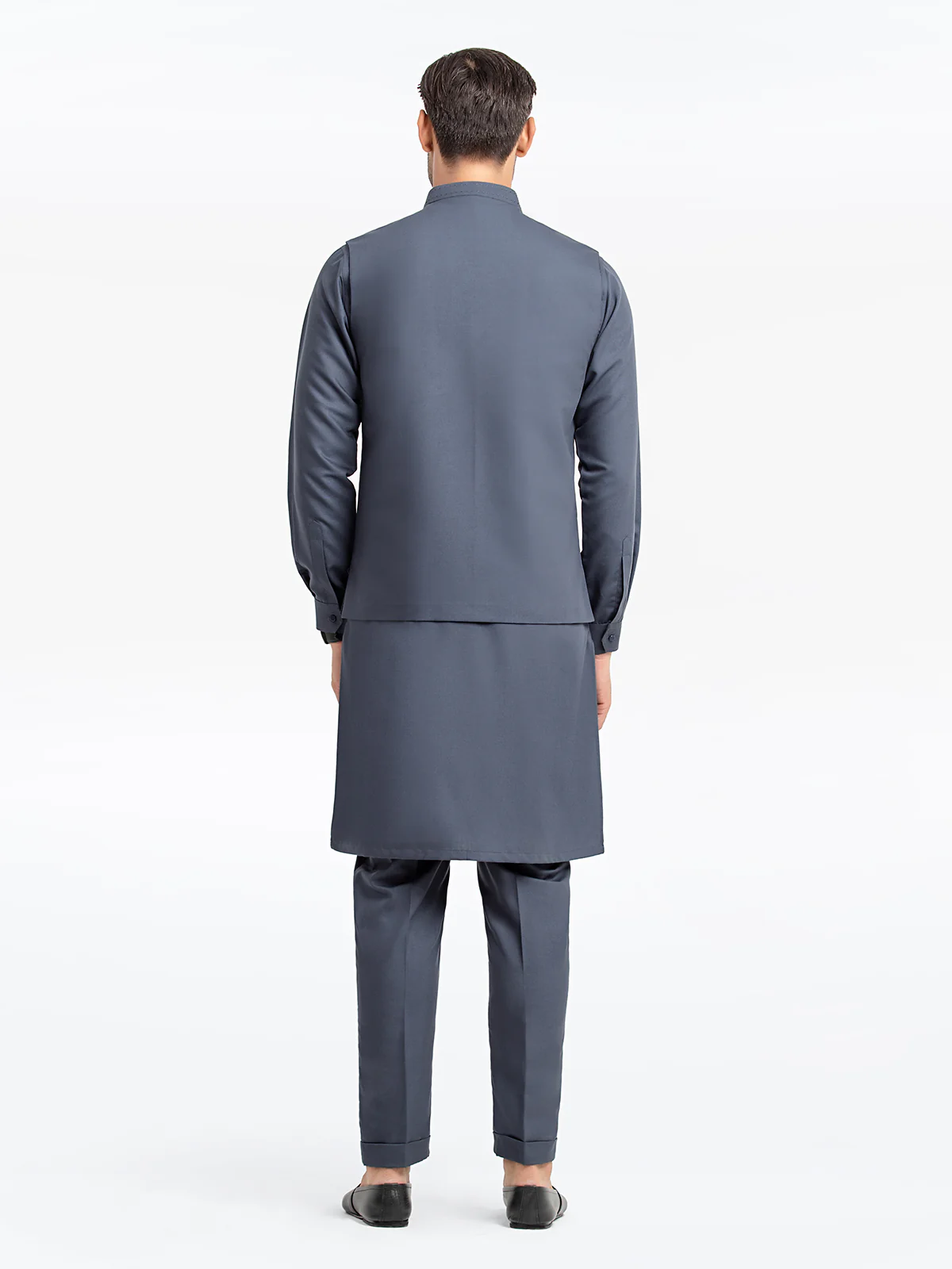 Men's Teal Blue Waist Coat Suit - EMTWCS24-004 - Image 5